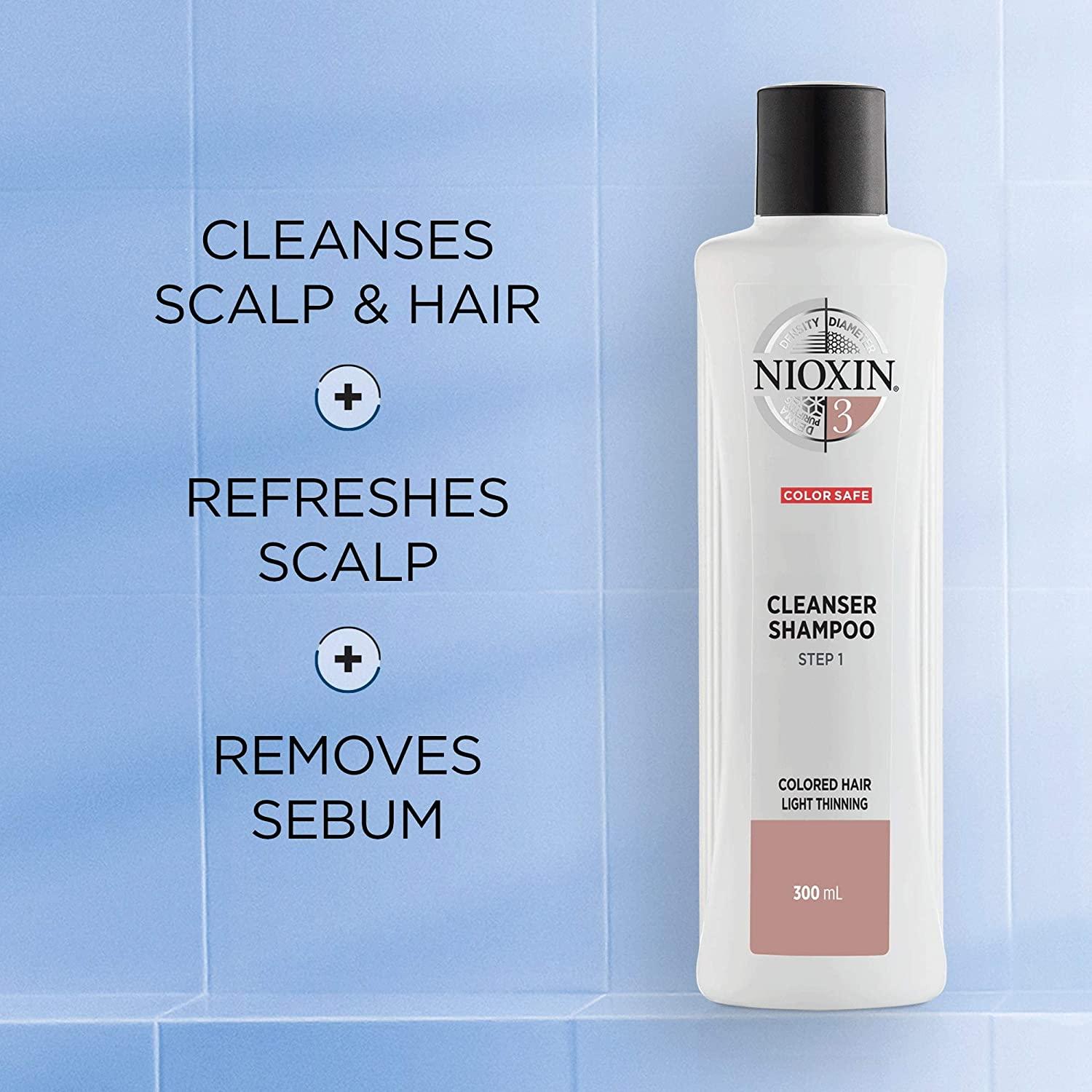 Nioxin System 3 Cleanser Shampoo, Color Treated Hair with Light Thinning,   oz