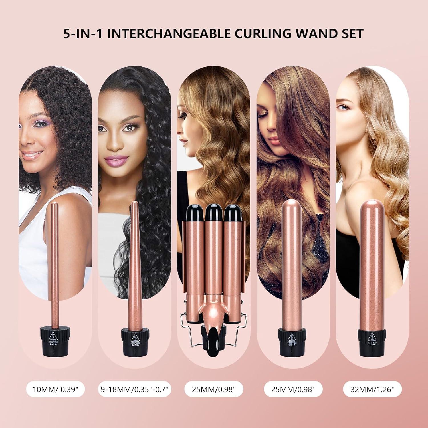 Curling Wand Set Wand Curling Iron Lychee in PRO Hair Curling