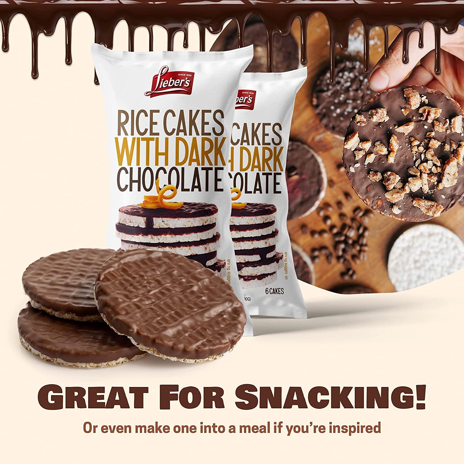 LIEBERS Dark Chocolate Rice Cakes Kosher Certified, Dairy Free