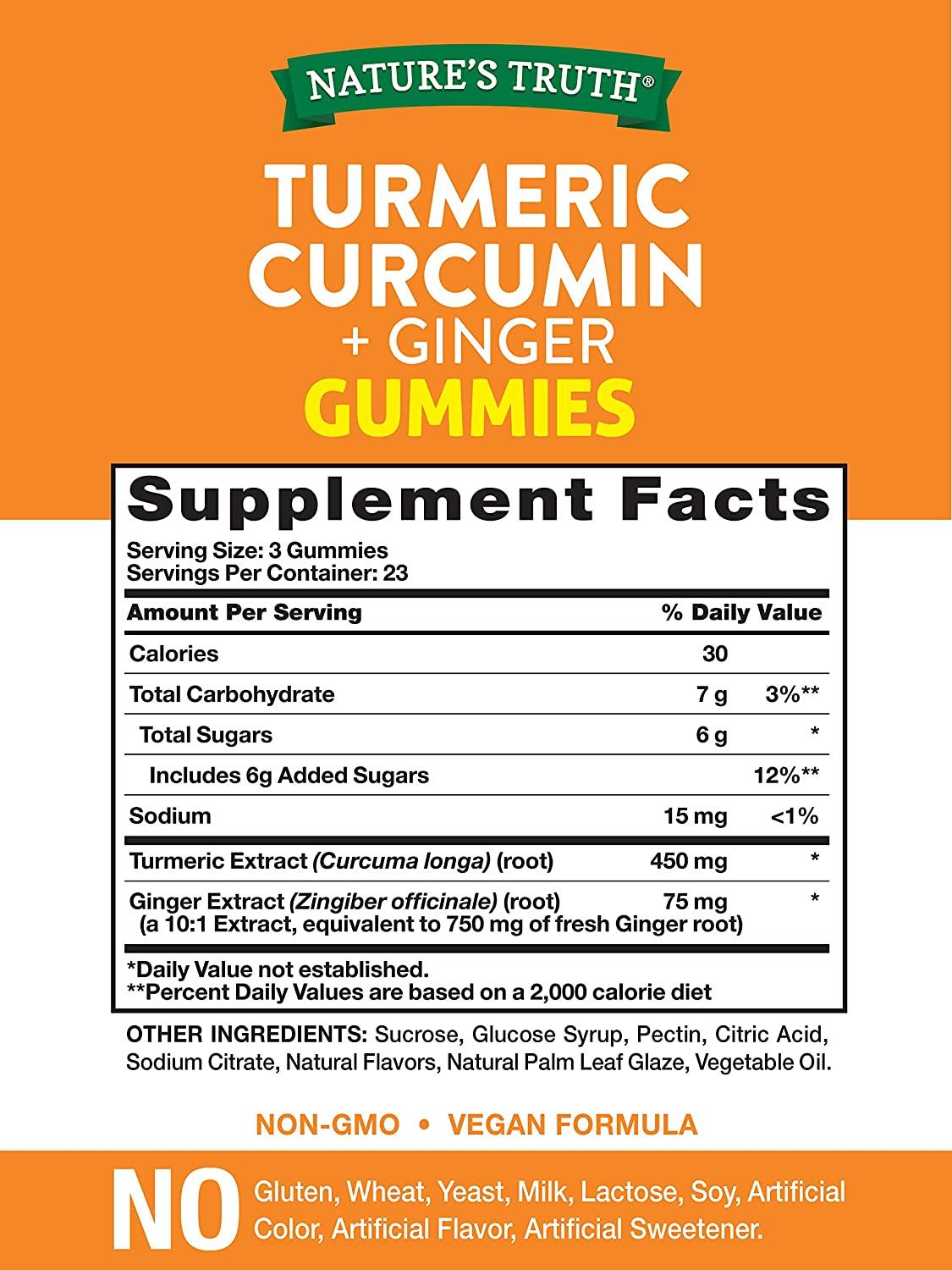 Nature's Truth Turmeric Curcumin + Ginger Natural Peach