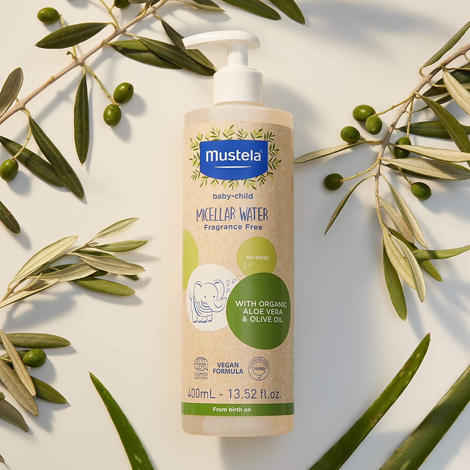 Mustela Certified Organic Micellar Cleansing Water - No-Rinse Natural Water  Cleanser with Olive Oil & Aloe Vera - For Baby, Kid & Adult - Fragrance  Free, EWG Verified & Vegan - 13.52 fl. oz.