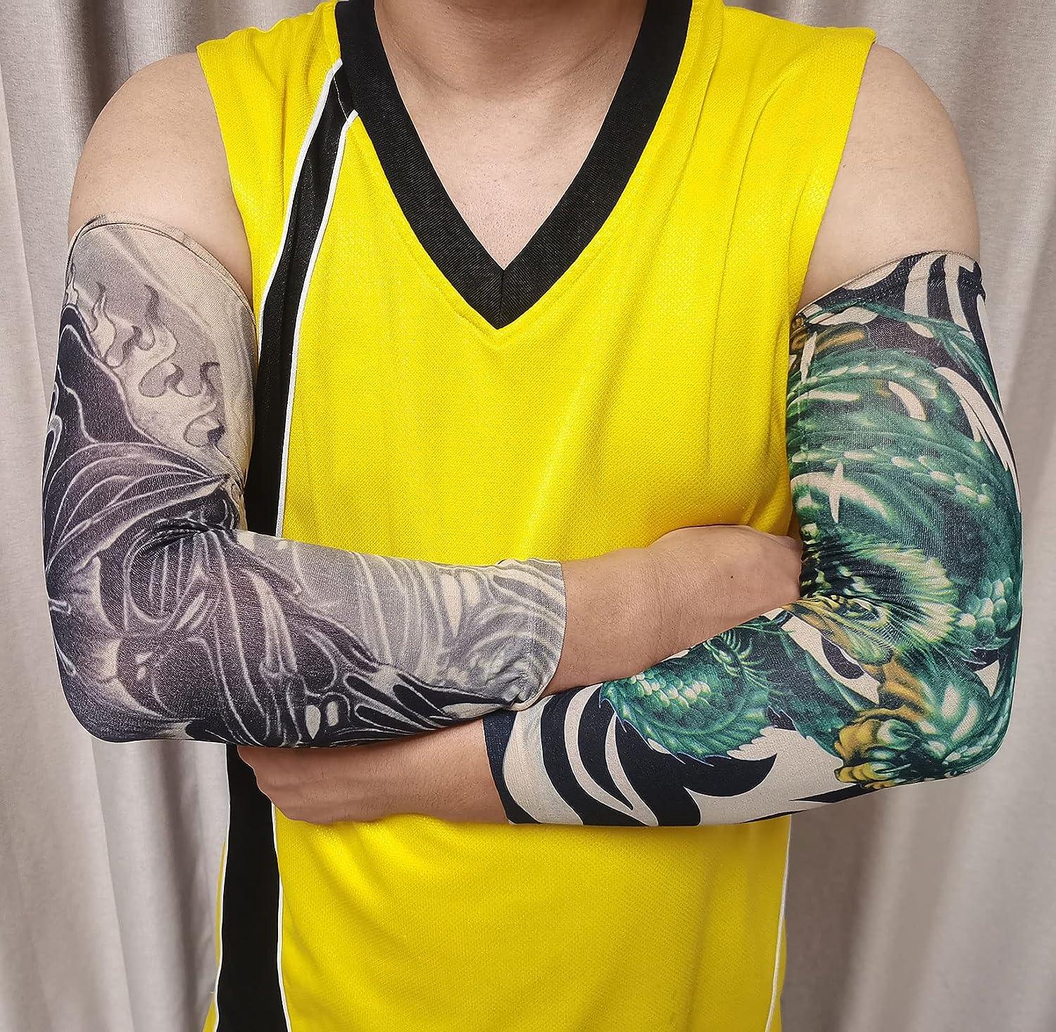 10PCS BULEFSEA Temporary Tattoo Sleeves for Men and Women Sunscreen Slip On Fake Tattoo