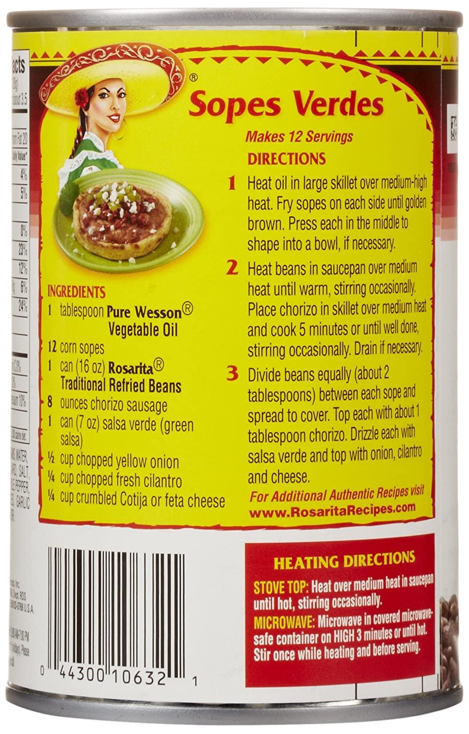Rosarita Traditional Refried Beans, 16 oz