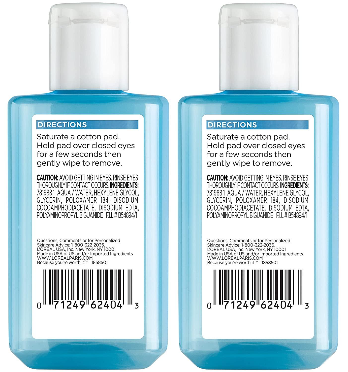 L'Oreal Paris Skin Care Clean Artiste Oil Free Eye Makeup Remover, 2 Count