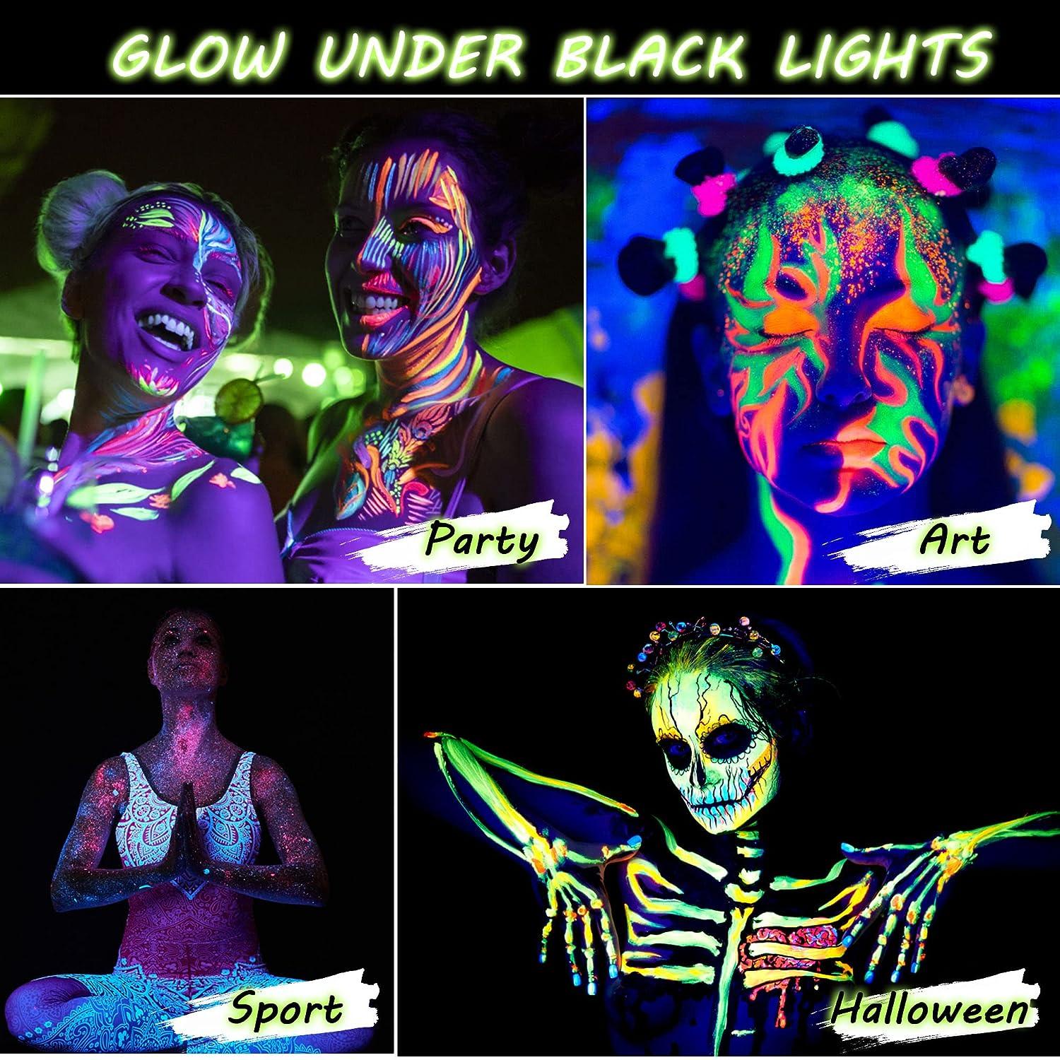 Face Body Art Skin Makeup Luminous Painting Glow in Dark Paint Powder Neon  Fluorescent Party Festival Halloween Cosplay Makeup - AliExpress