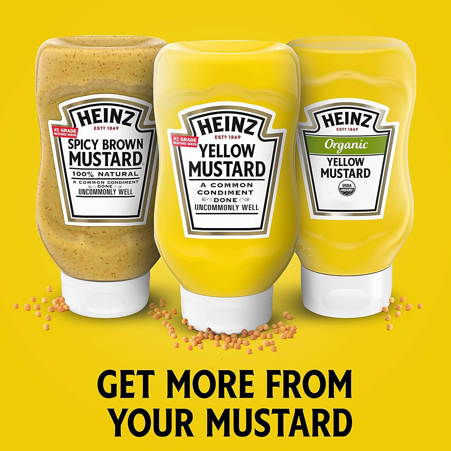 Heinz Yellow Mustard 20oz Classic Condiment for Hot Dogs & Sandwiches