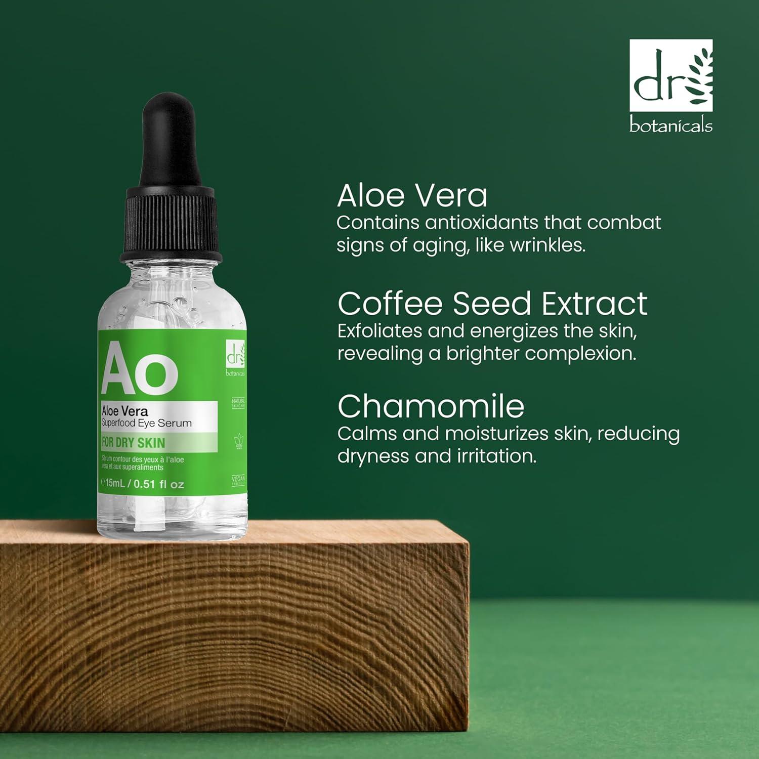 Dr Botanicals Aloe Vera Eye Serum | Best Eye Serum for Dark Circles &  Puffiness | Hydrating Under Eye Treatment | Reduce Fine Lines | 0.15 fl oz  | Buy Now with Express International Delivery | GoSupps.com