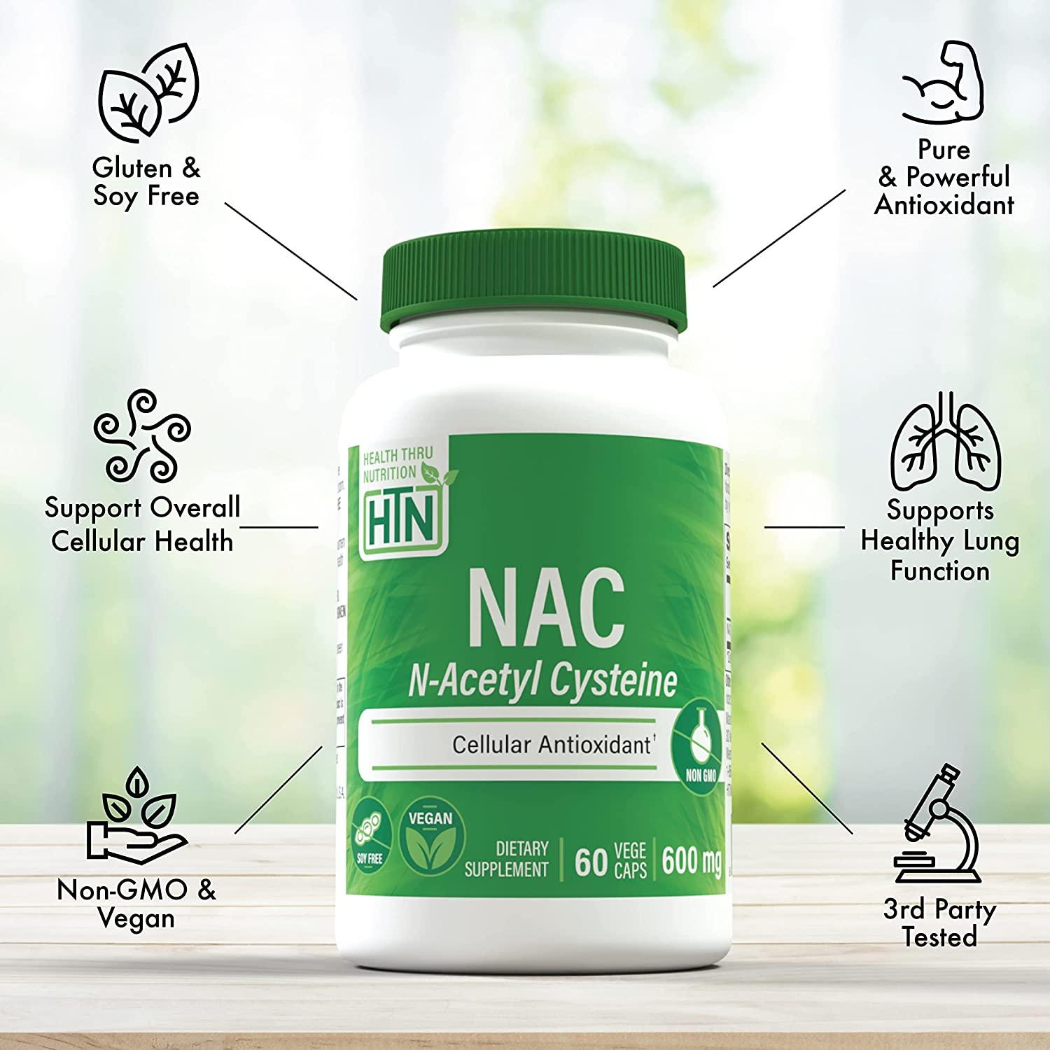 NAC NAcetylCysteine 600mg 60 VegeCaps The Purest, Most Powerful NAC