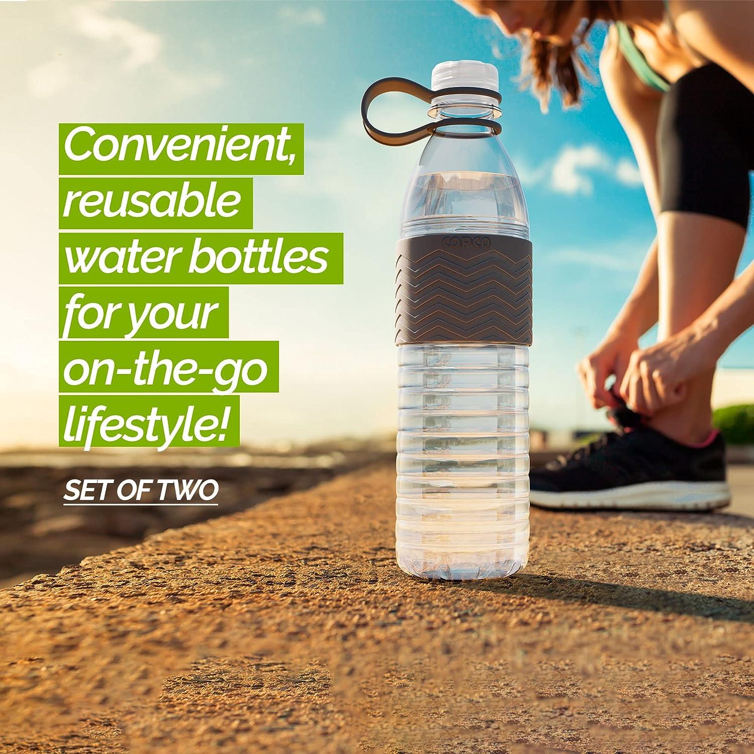 Copco Hydra Chevron Reusable Water Bottles, Clear Water Bottles for School  Gym Travel & More, BPA Free Tritan Plastic Water Bottles