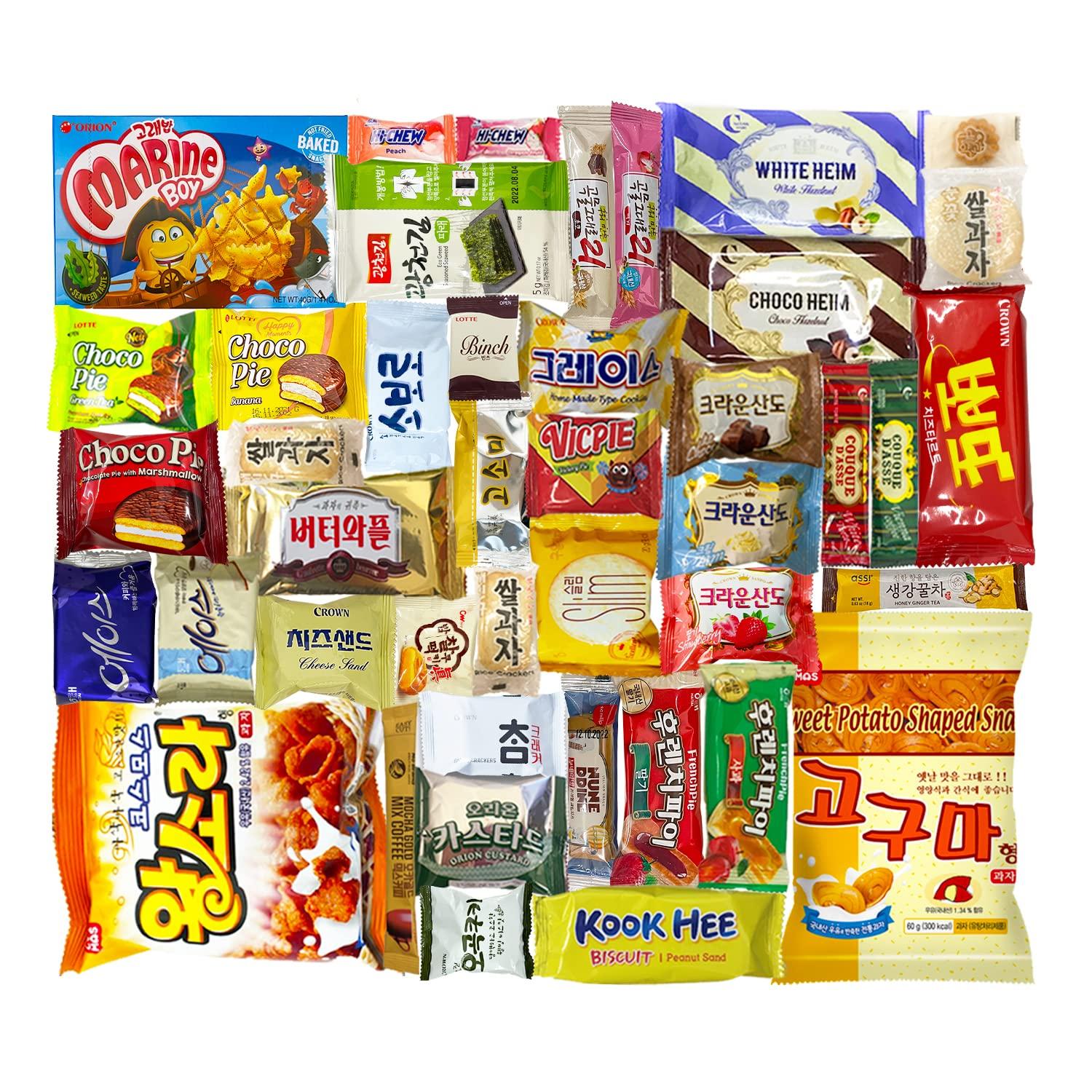 Seri's Choice Korean Snack Box 42 Individually Wrapped Packs of Candy, Snacks, Chips, Cookies