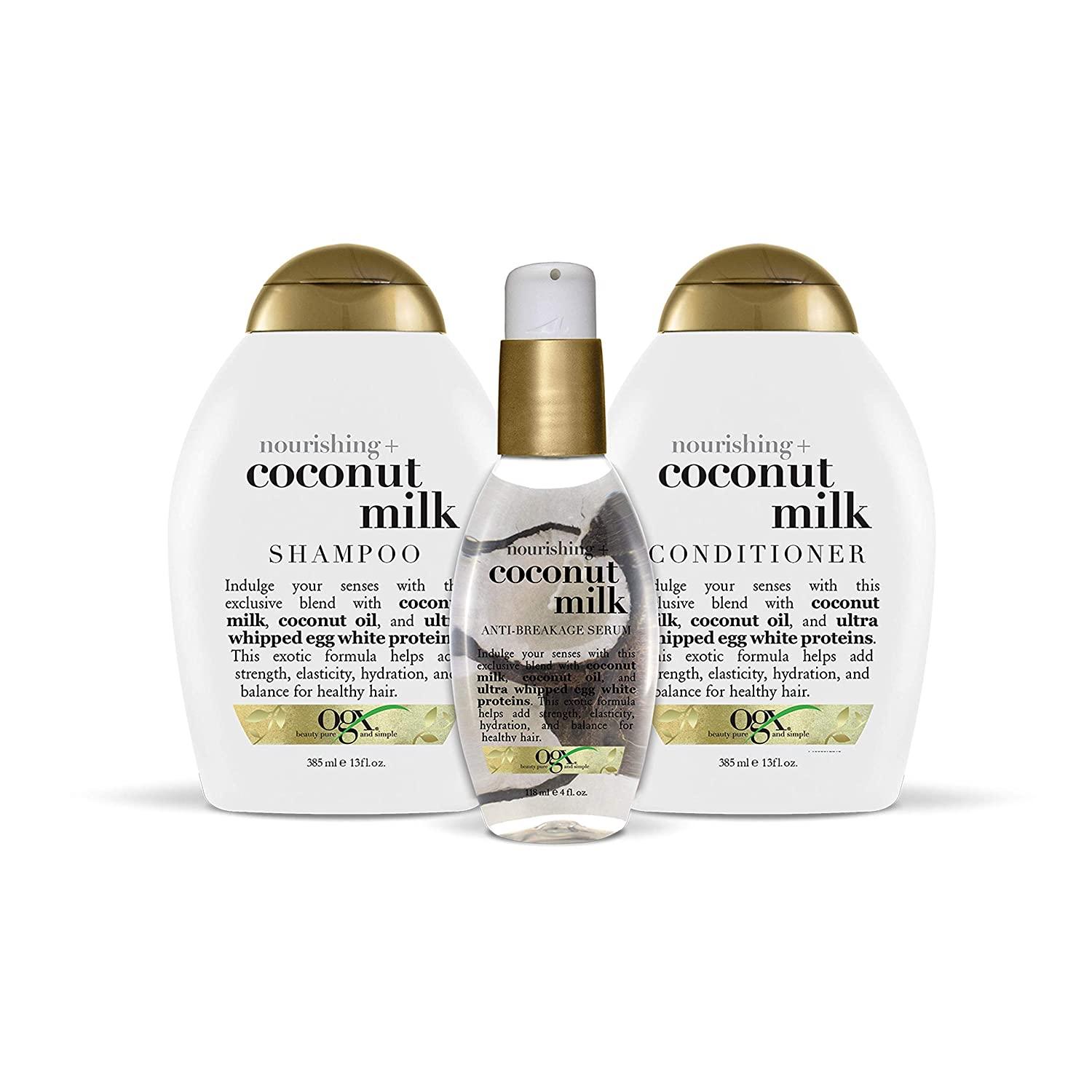 OGX Nourishing + Coconut Milk Shampoo & Conditioner, Set, 25.4 Fl Oz