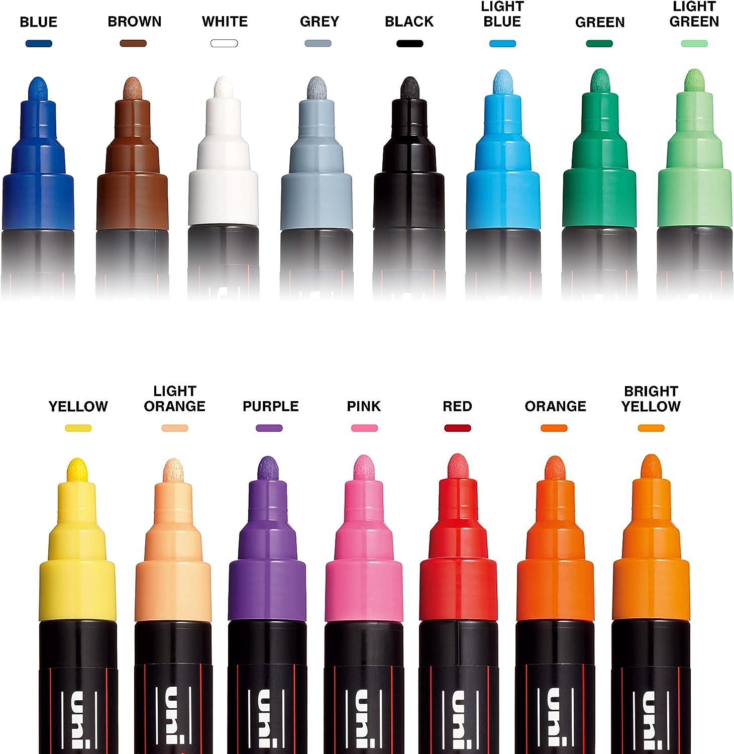  8 Posca Paint Markers, 3M Fine Posca Markers with Reversible  Tips, Posca Marker Set of Acrylic Paint Pens