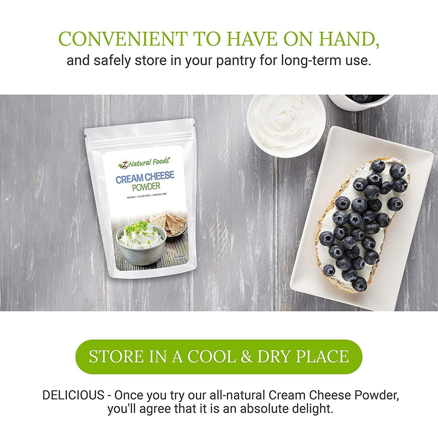 Z Natural Foods Cream Cheese Powder Instant Shelf Stable Cream Cheese