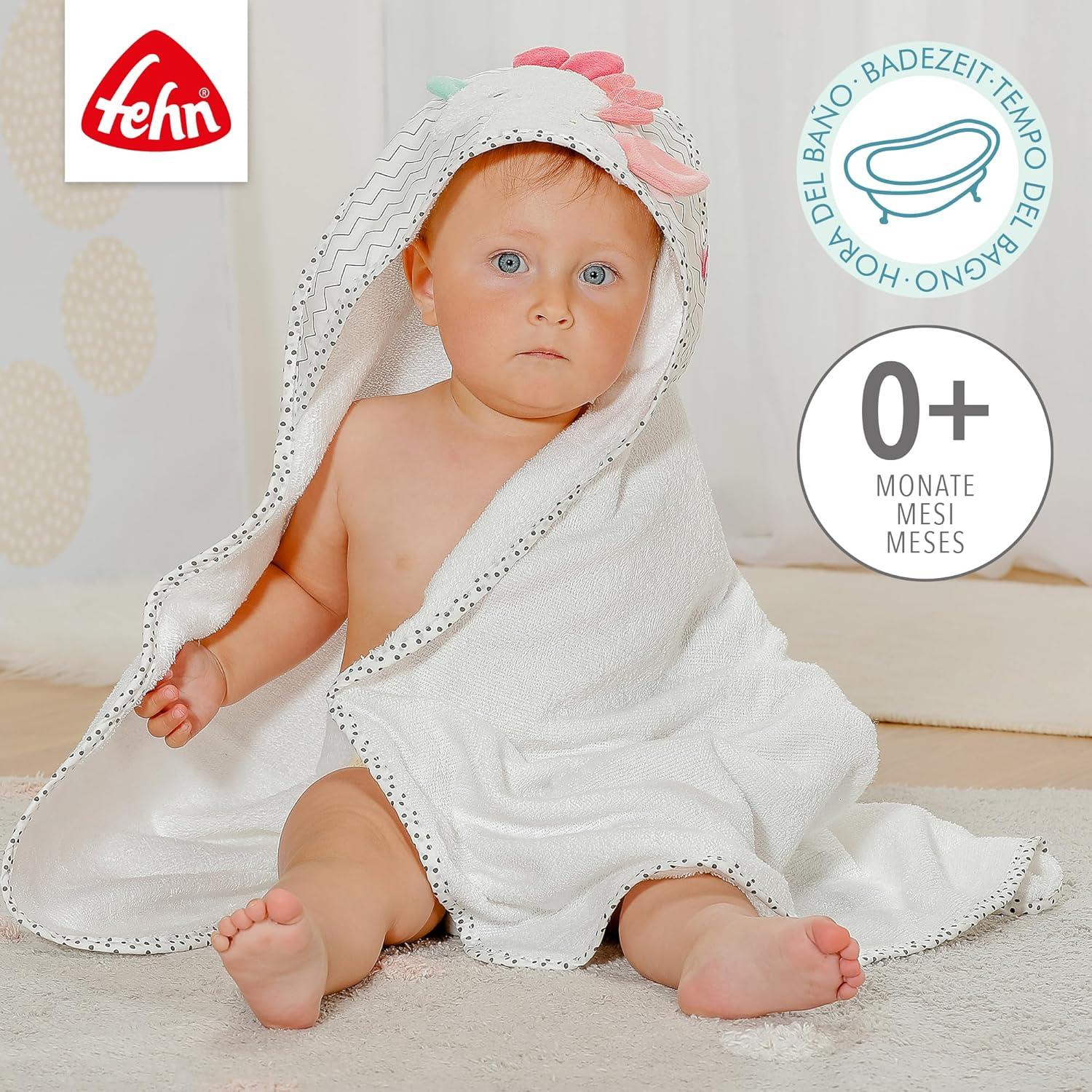 Fehn Baby Unicorn Bath Towel Hooded Terry Poncho for Toddlers 0+