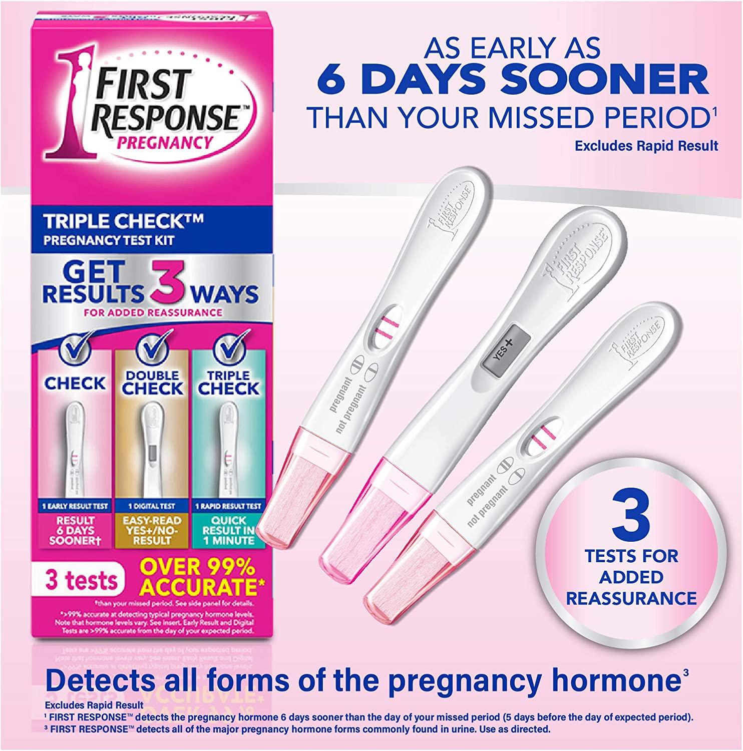 First Response Triple Check Pregnancy 3 Tests