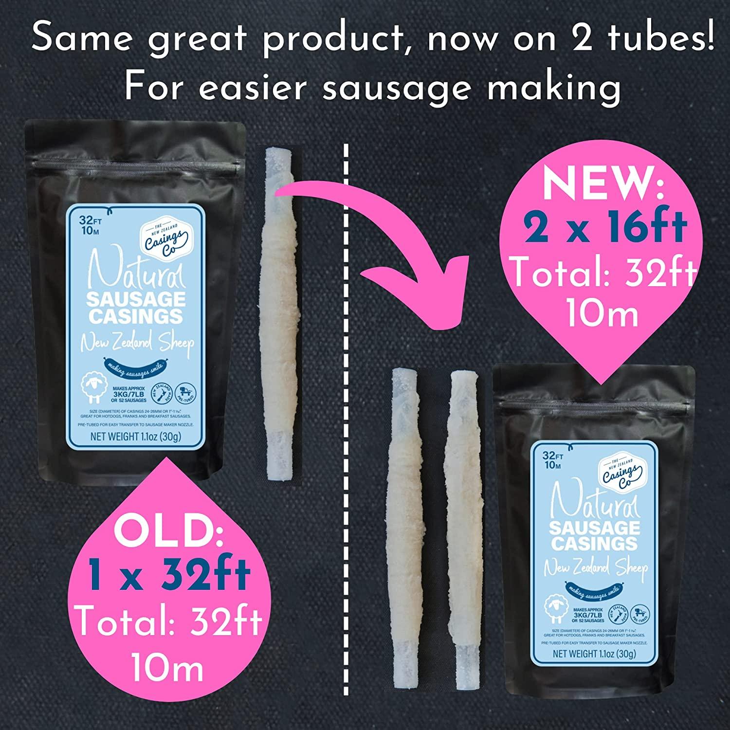 32ft Natural Sheep Casings for Sausage Making 2426mm Ideal Hot Dog