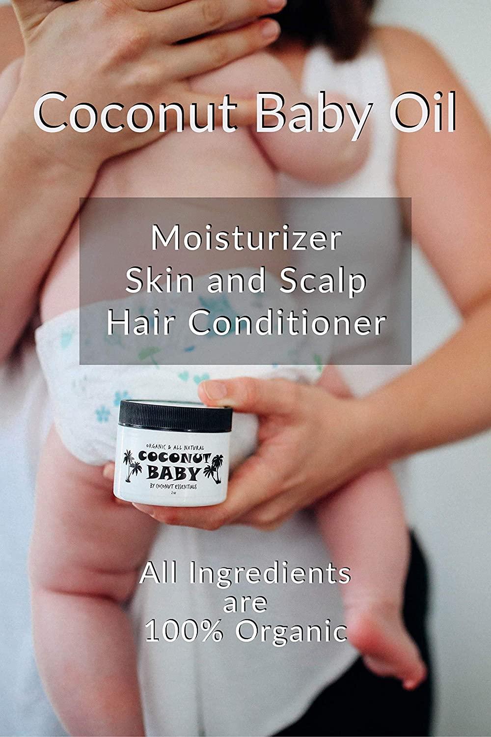 Organic Coconut Baby Oil Cradle Cap Treatment, Hair Growth, Skin Protection Eczema, Psoriasis