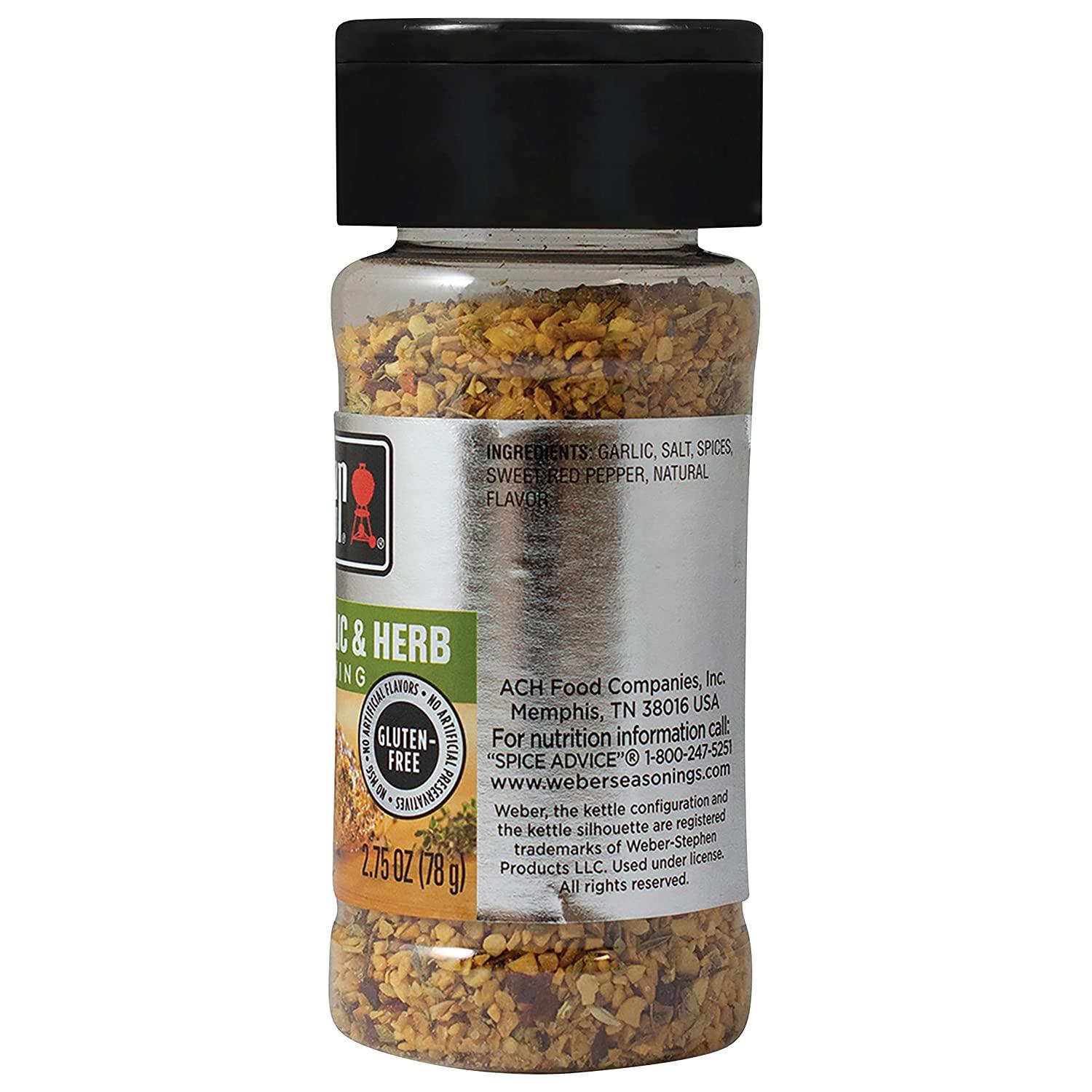 Weber Roasted Garlic Herb Seasoning, 2.75 Ounce Shaker