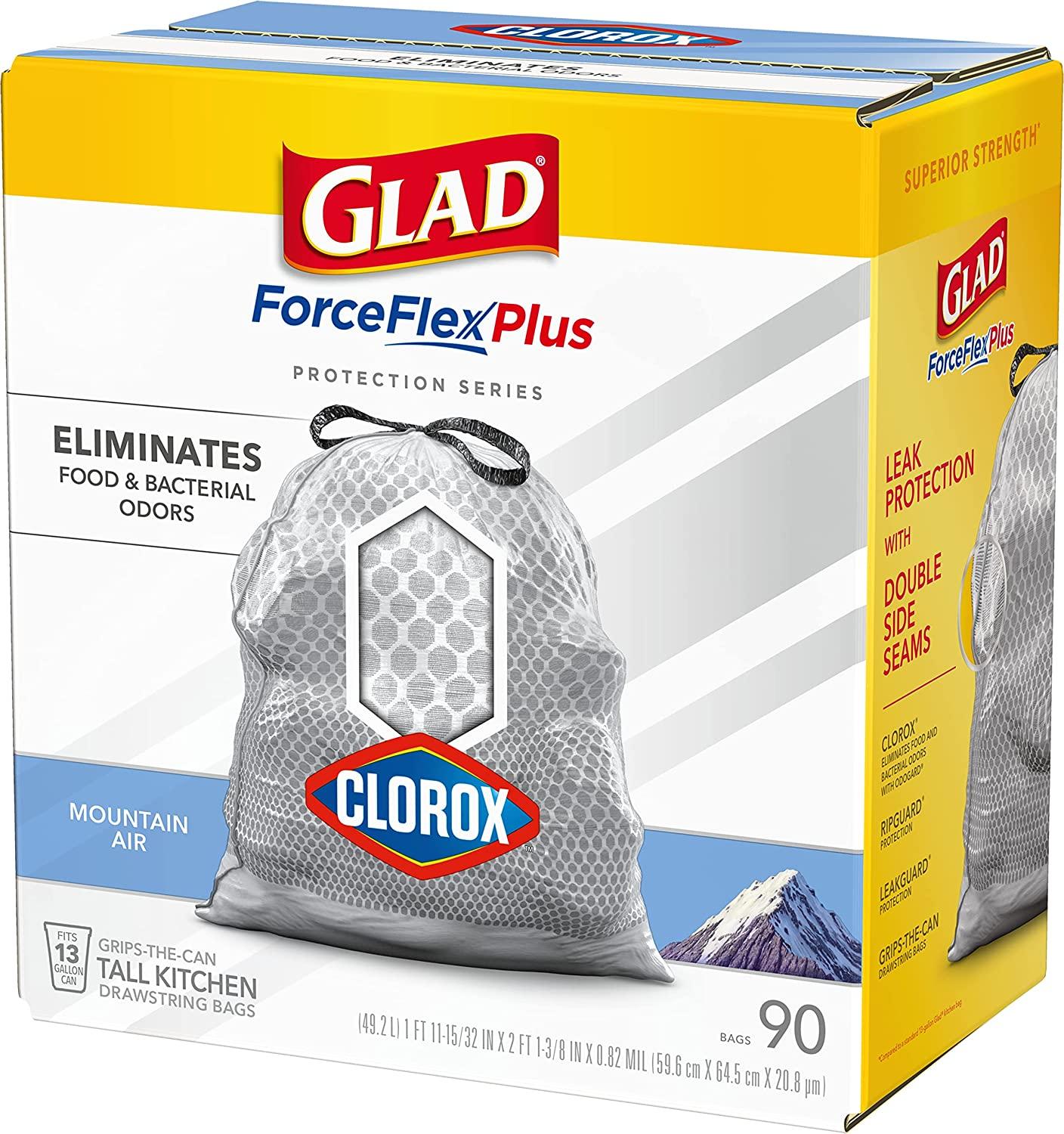 Glad Protection Series ForceFlex Plus Drawstring Mountain Air Odor