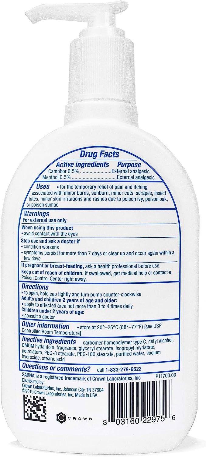 Sarna Original SteroidFree AntiItch Lotion, Relief for Dry Irritated