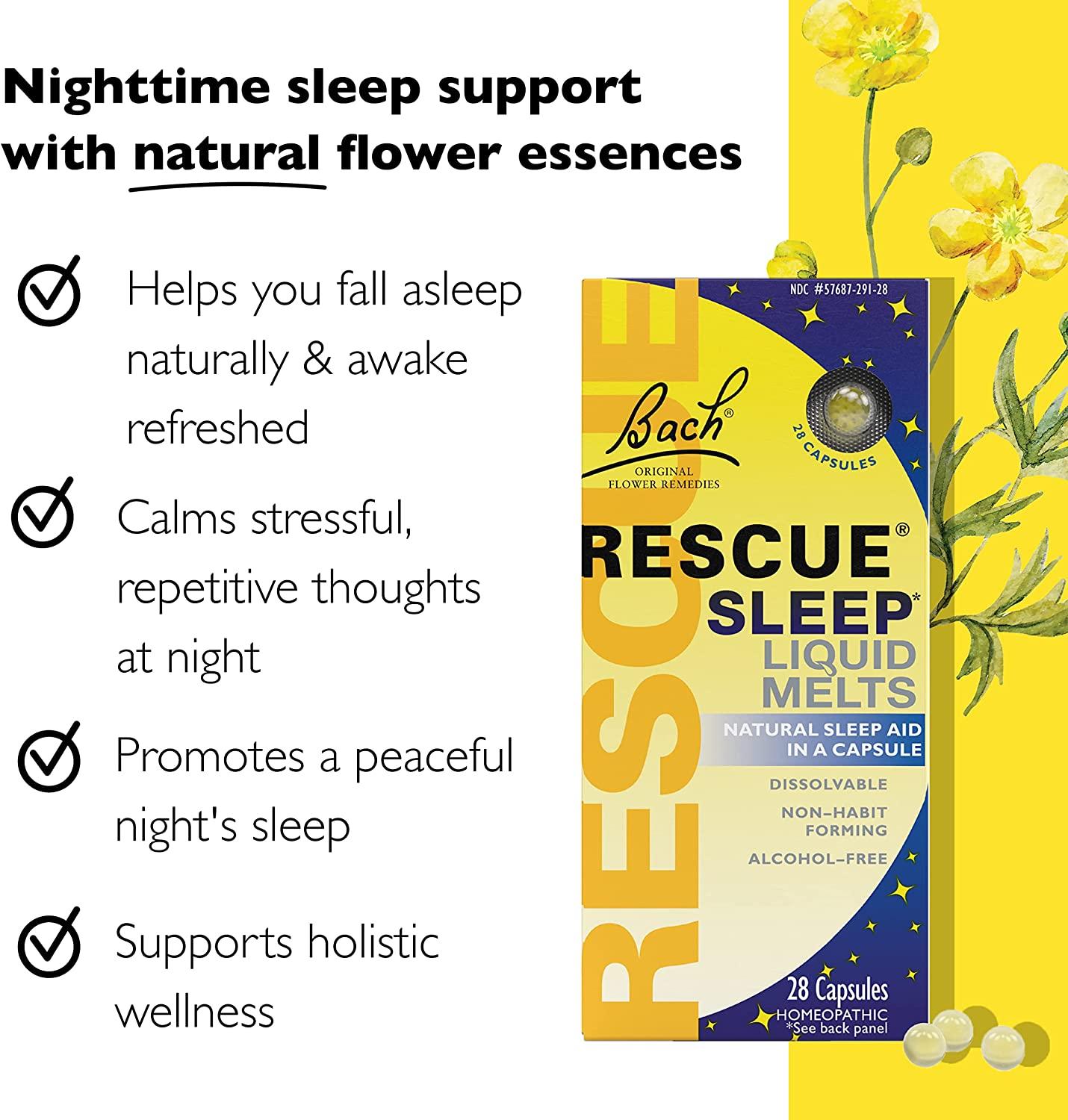 Bach RESCUE SLEEP Liquid Melts, Natural Orange Vanilla Flavor, Natural