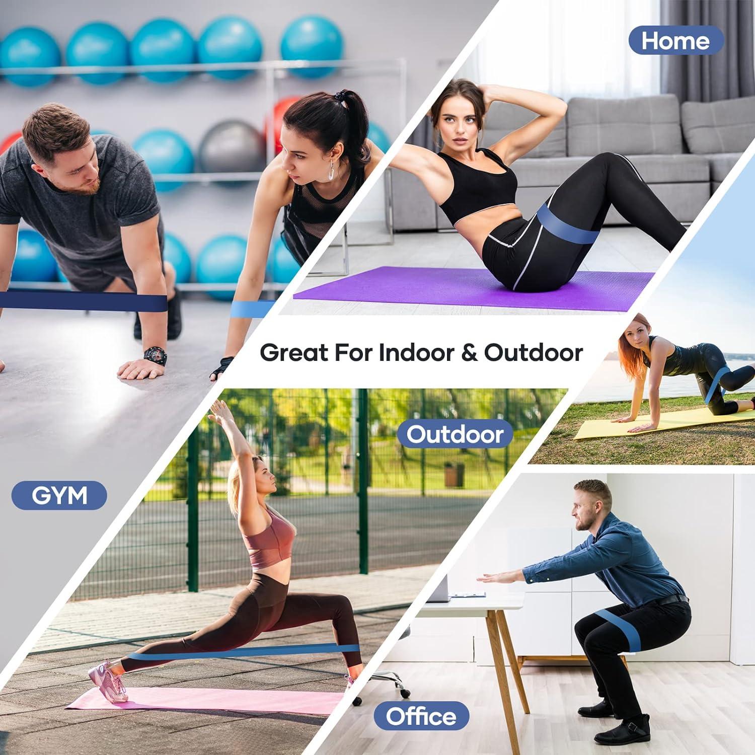Potok Fascia Elastiche Resistenza Set Da 5 – Bande Per Fitness, Pilates E Fisioterapia Con Borsa E Guida Agli Esercizi