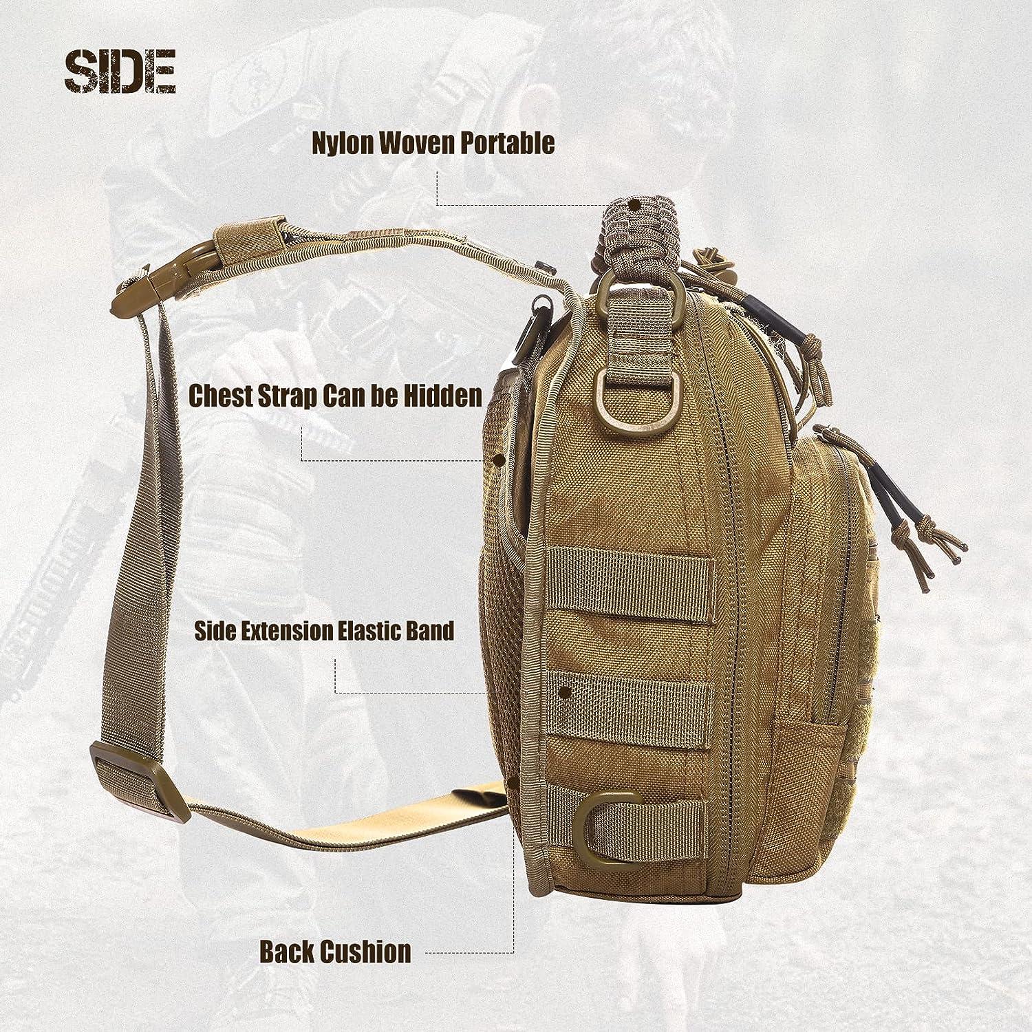 Tactical Shoulder Bag With Cushion Strap Outdoor Chest Bag Multi