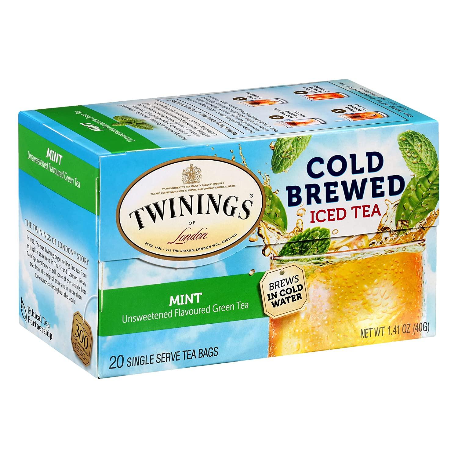 Twinings Cold Brewed Iced Tea Green Tea with Mint 20 Tea Bags 1.41 oz