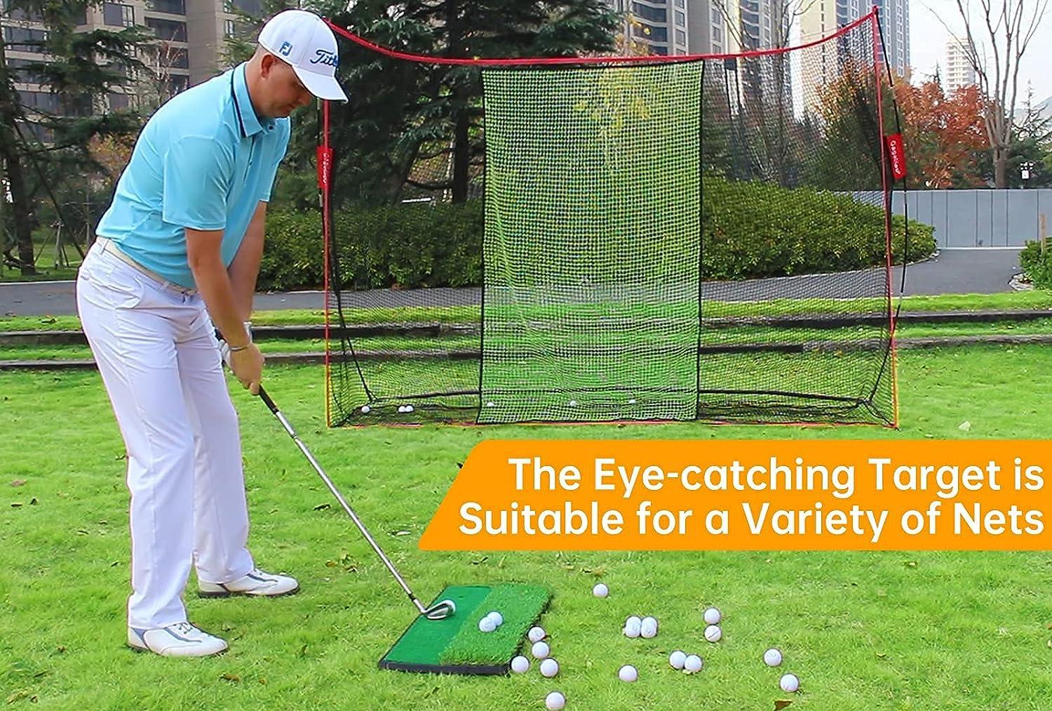 Golf Net with Mat,Golf Hitting Net with Turf,10x7ft Golf Practice Net