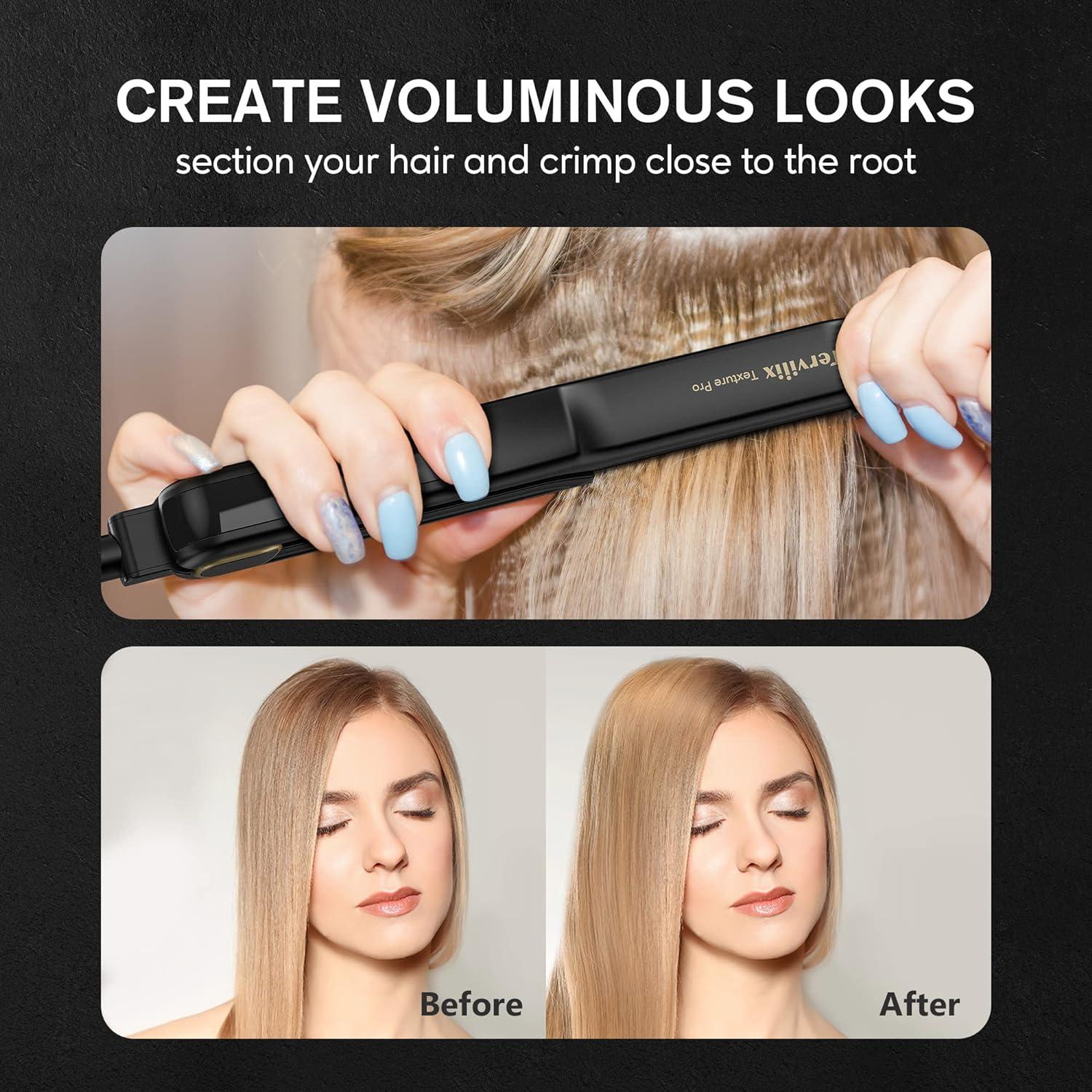 Terviiix Professional 24K Titanium Hair Crimper Crimper Hair Iron for