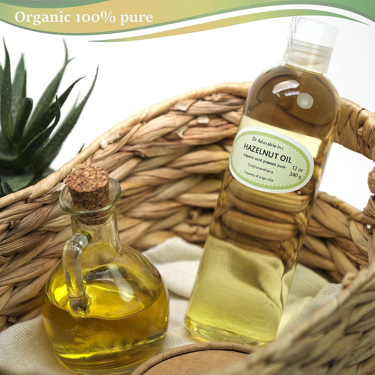 Organic Hazelnut Oil 12 oz by Dr. Adorable Expeller Pressed, Pure