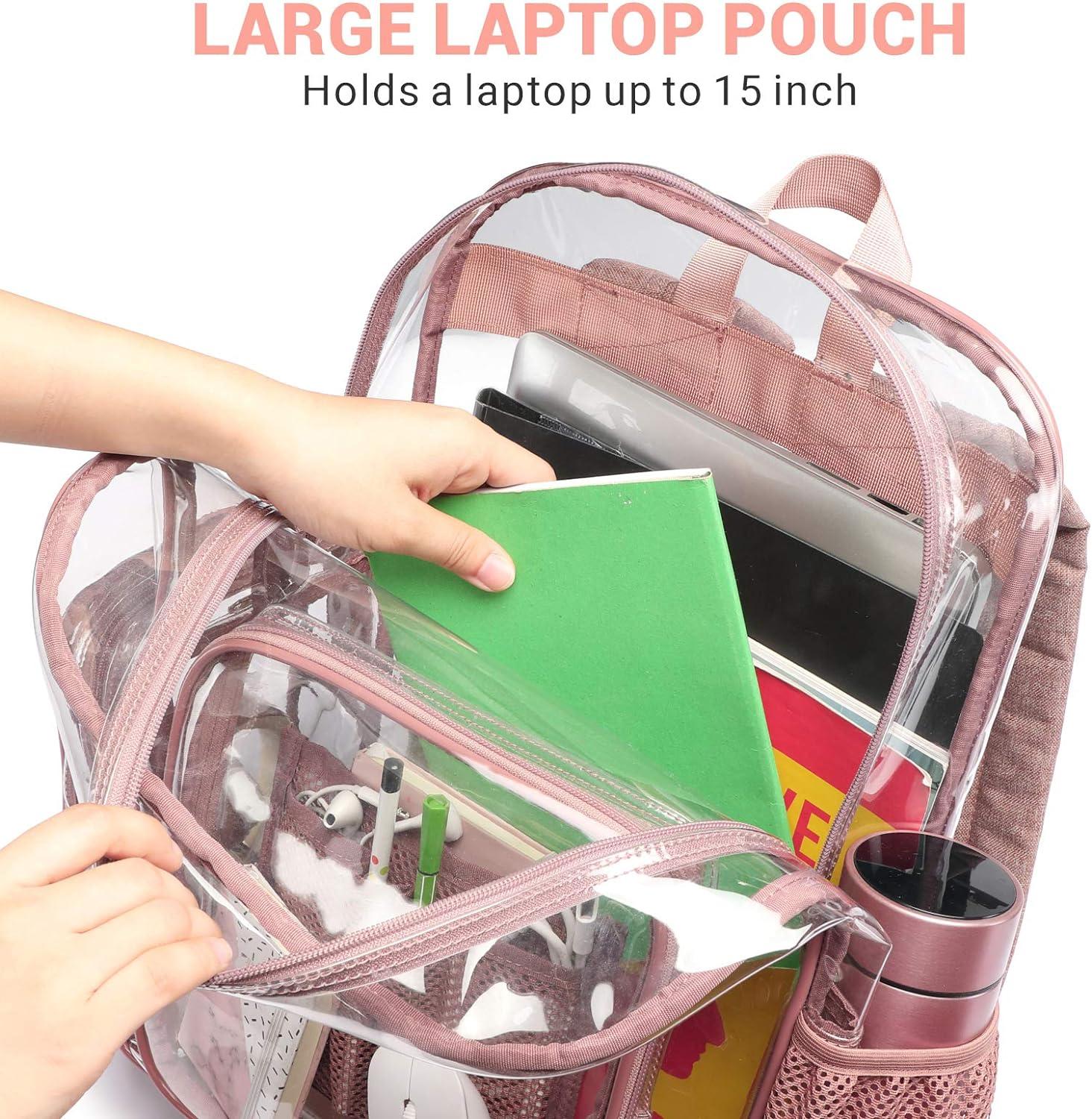 PACKISM Large Clear Backpack Heavy Duty Transparent Bookbag for