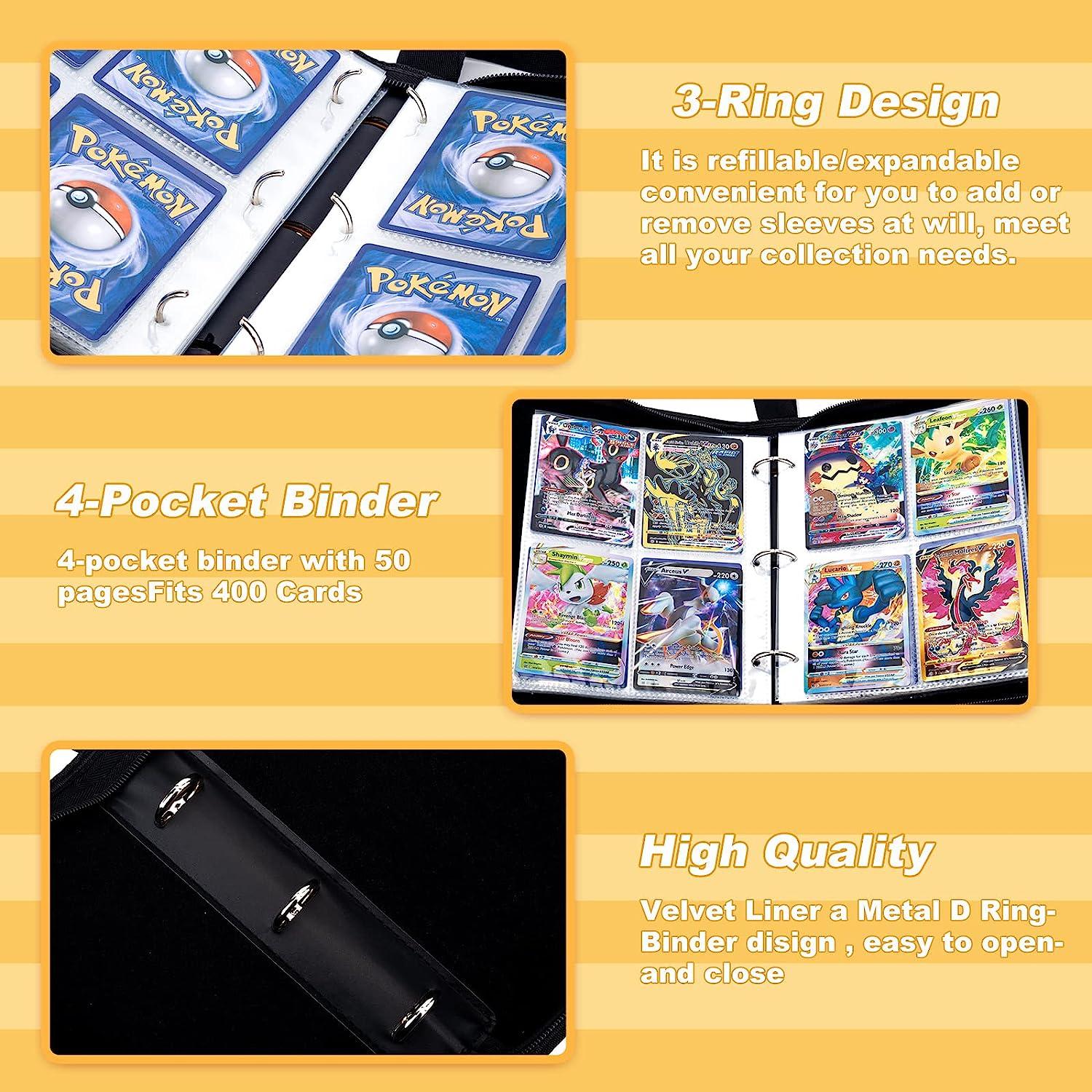 4 page card binder 4-Pocket Black Toploader Binder for Trading Cards – Cardshellz main image 1