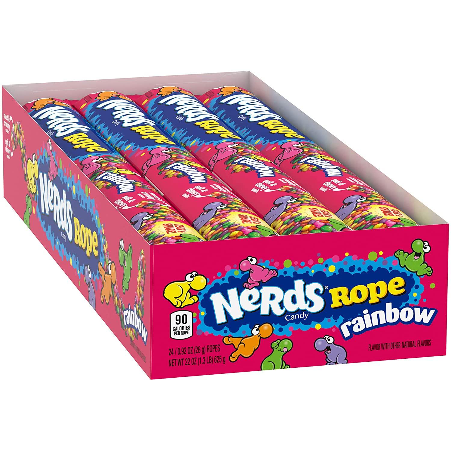 Nerds Rope Rainbow Candy 0.92 oz 24 Count Delicious Chewy Treat