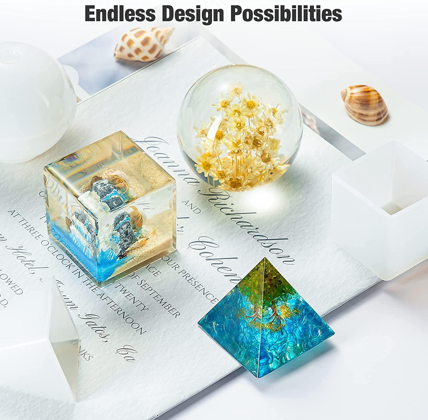 Resin Molds Silicone Kit, 8 in 1 Silicone Molds for Epoxy Resin, Large