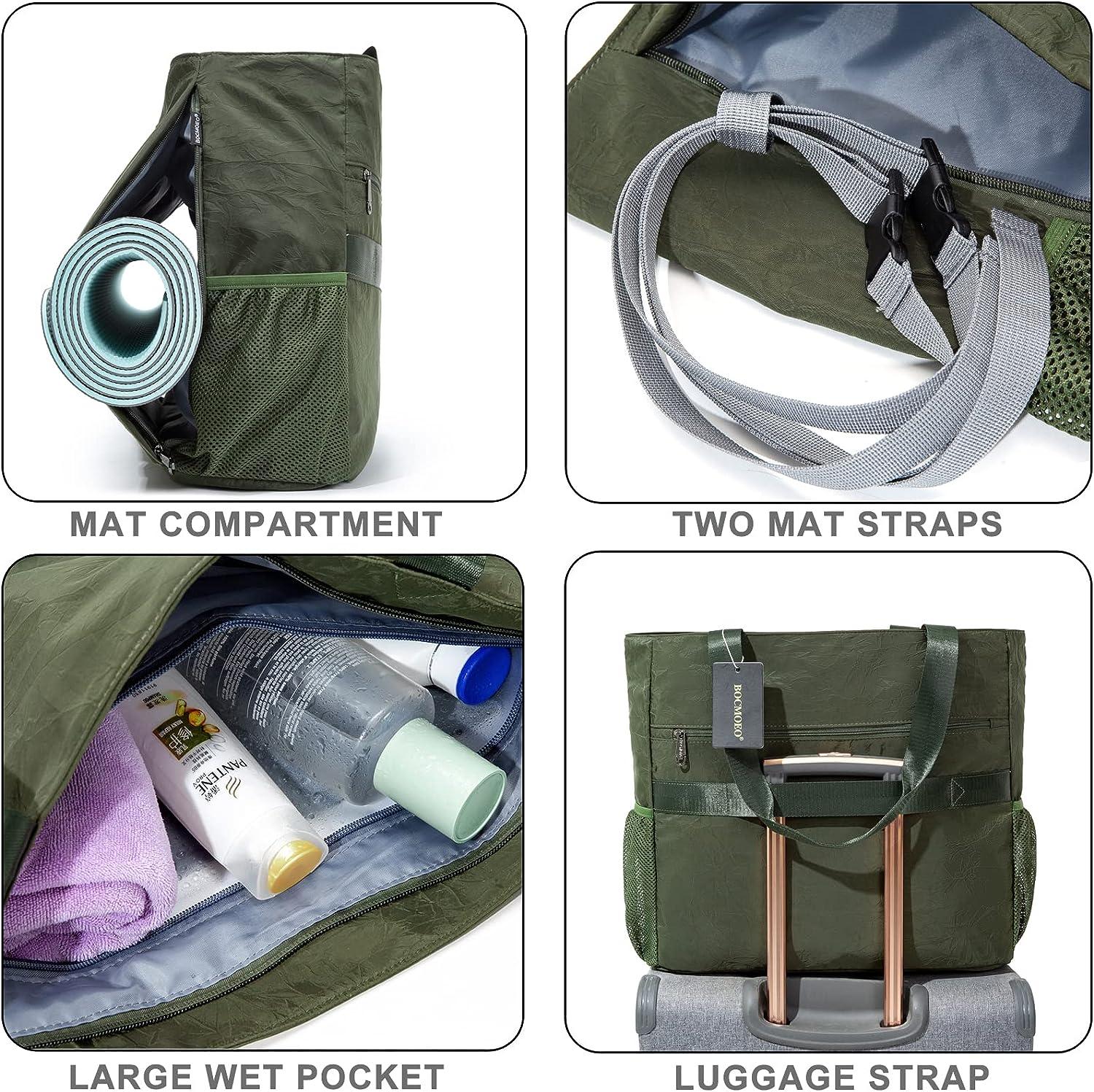 Yoga Mat Bag, BOCMOEO Yoga Tote Bags and Carriers for Women, Waterproof Yoga  Mat Carrying Bag