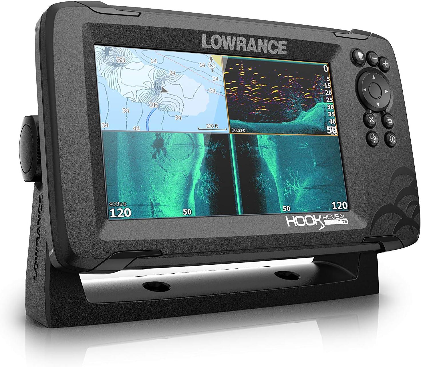 Lowrance Hook Reveal 7 Fish Finder Bundle 7 Display with Transducer & Optional Preloaded Maps