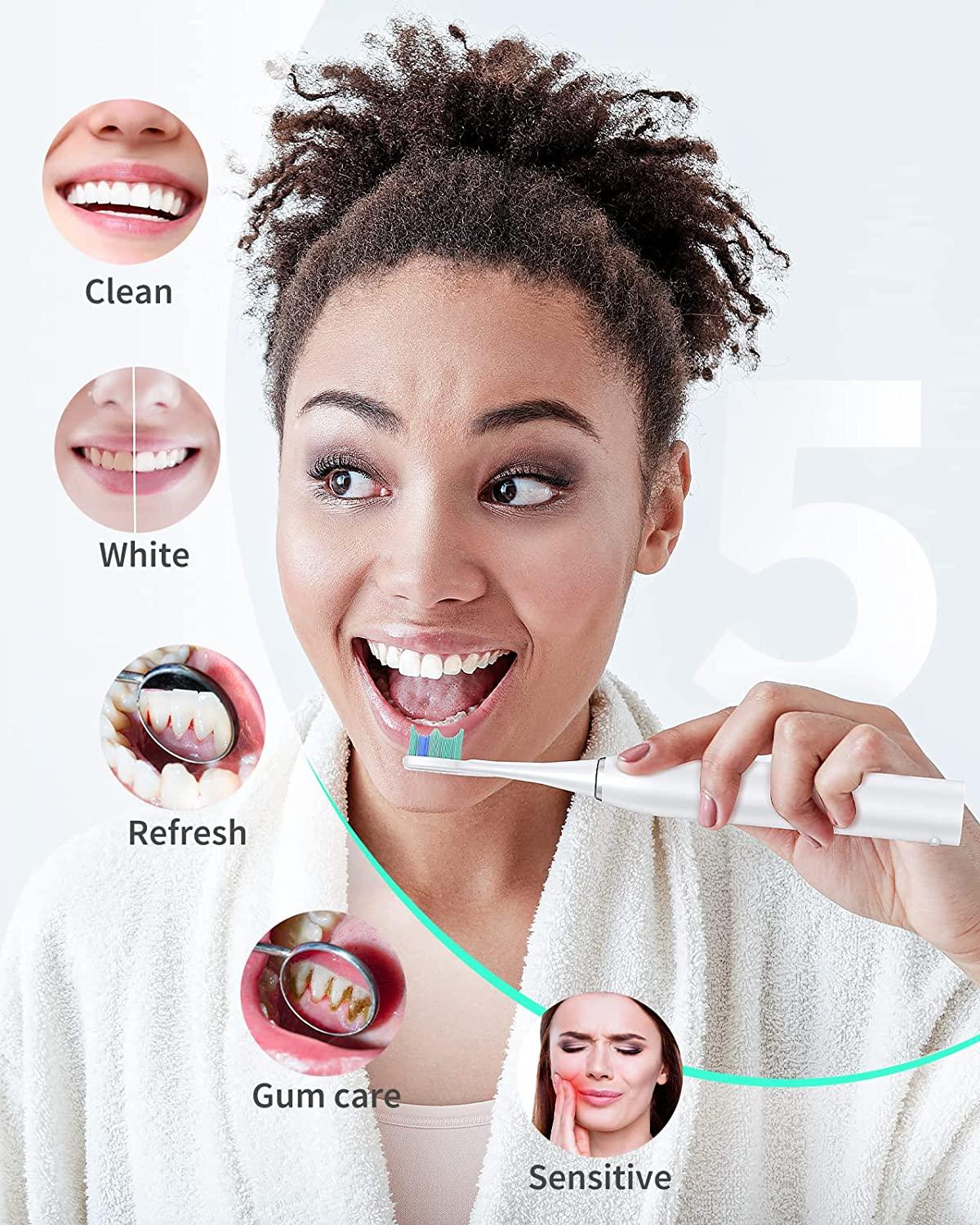 Electric Toothbrush for Adults, AUFIIT Sonic Toothbrush with 8 Brush