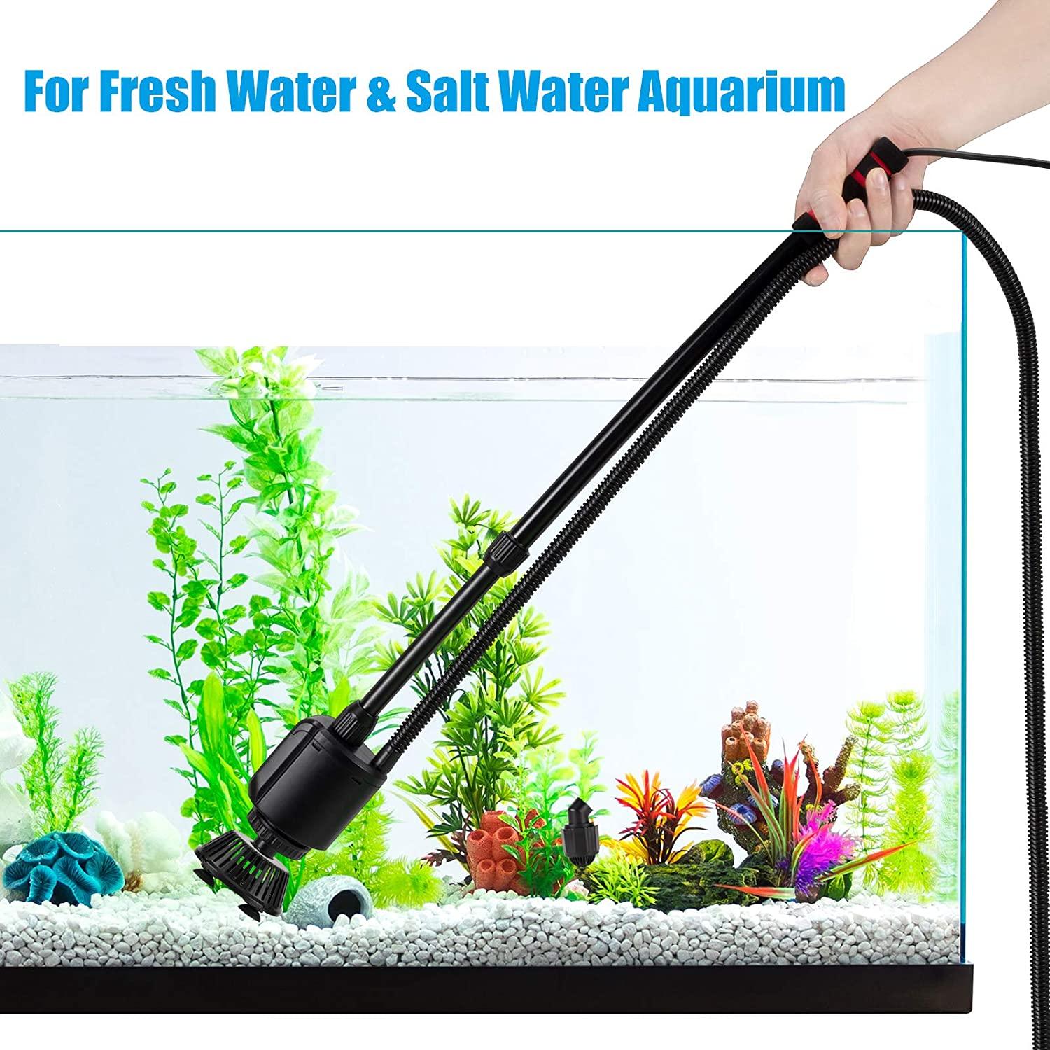 AQQA Aquarium Gravel Cleaner, 6in1 Electric Fish Tanks Gravel Vacuum