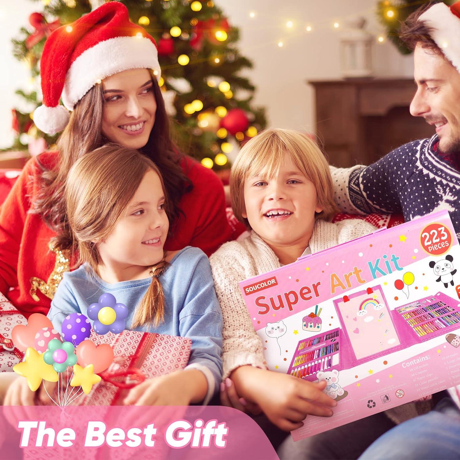 Soucolor 283 Piece Art Supplies Drawing Set with Easel, Pads