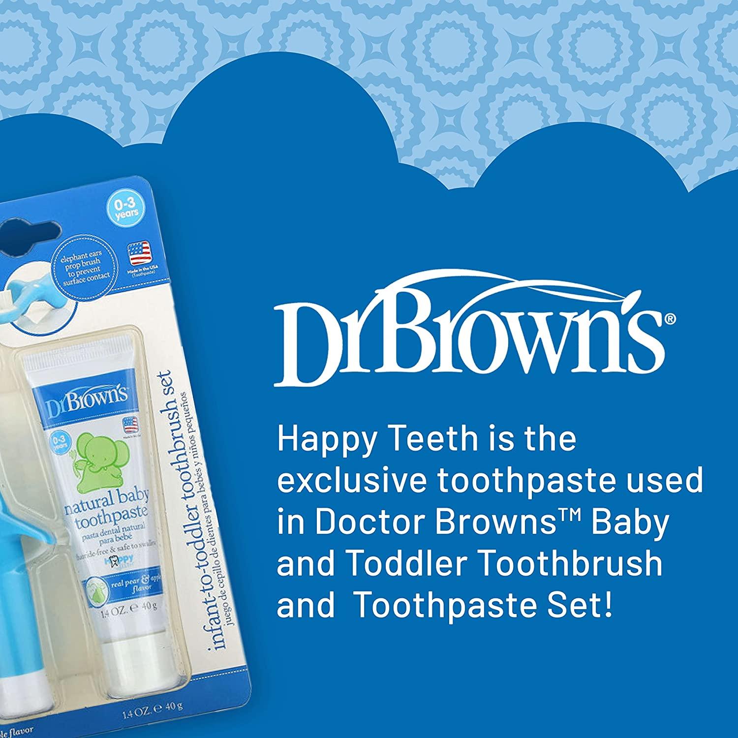 Happy Teeth Natural Baby Toothpaste FluorideFree Toothpaste for Babies and Toddlers in Pear