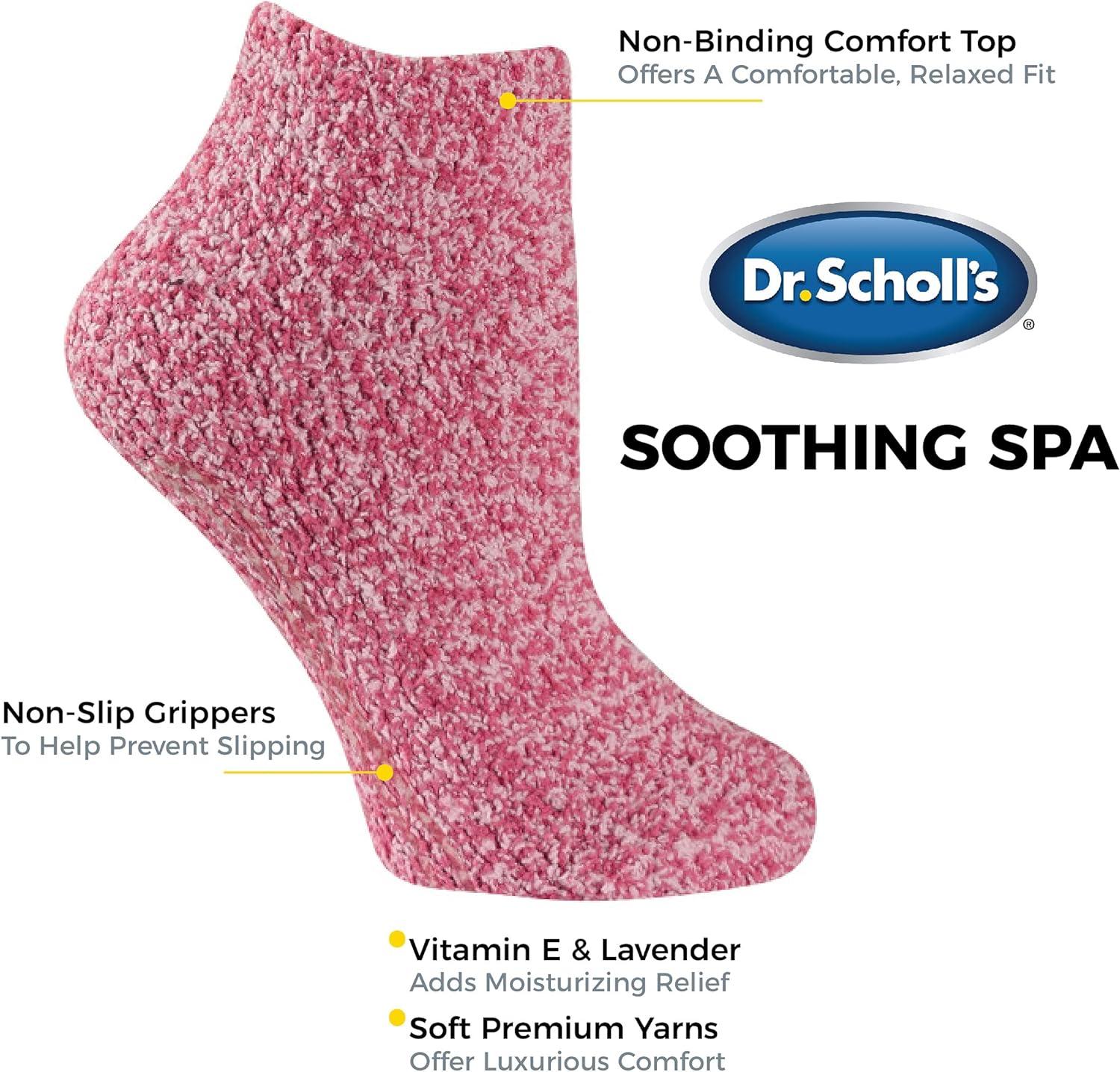 Dr. Scholl's Women's Low Cut Soothing Spa Socks - Lavender & Vitamin E  Infused - 2 & 3 Pair Packs - Bottom Grippers Low Cut 4-10 2 Pink/Blue