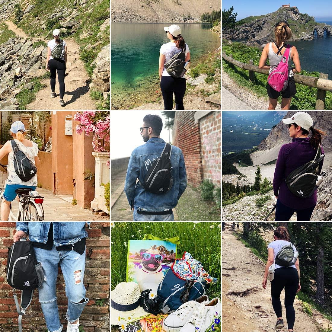 Waterfly Sling Backpack Crossbody Bag: 7L Nylon Shoulder Bag for Man Woman  Hiking Traveling 