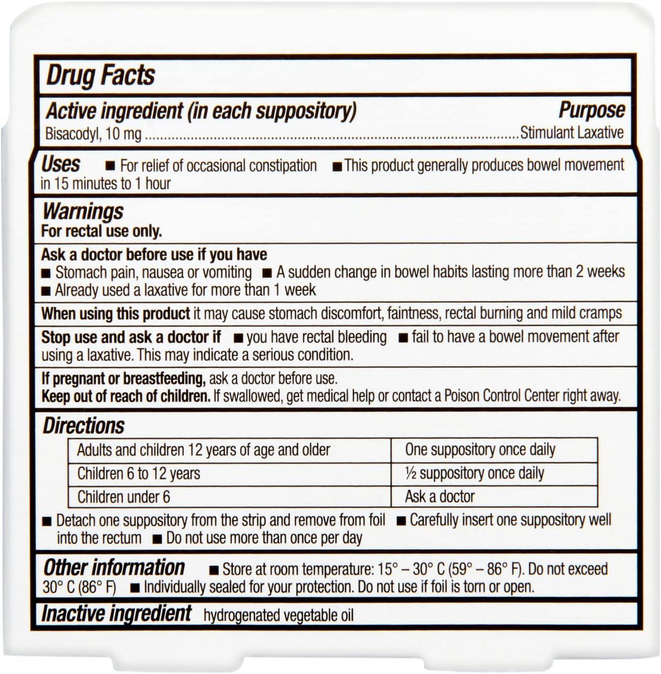 Rite Aid Fast Relief Laxative Suppositories, Bisacodyl USP, 10mg 16