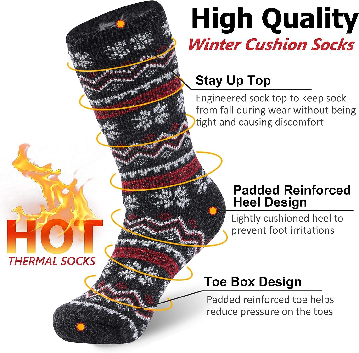 Monill Warm Thermal Socks Unisex Insulated Heated Winter Crew