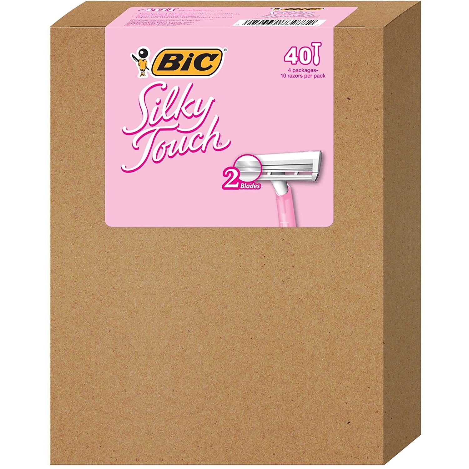 BIC Silky Touch Women's Twin Blade Disposable Razor, 10 Count Pack of