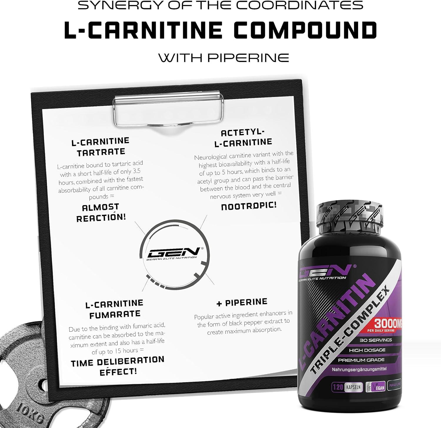 LCarnitine Triple Complex 3000mg Premium Acetyllcarnitine, L