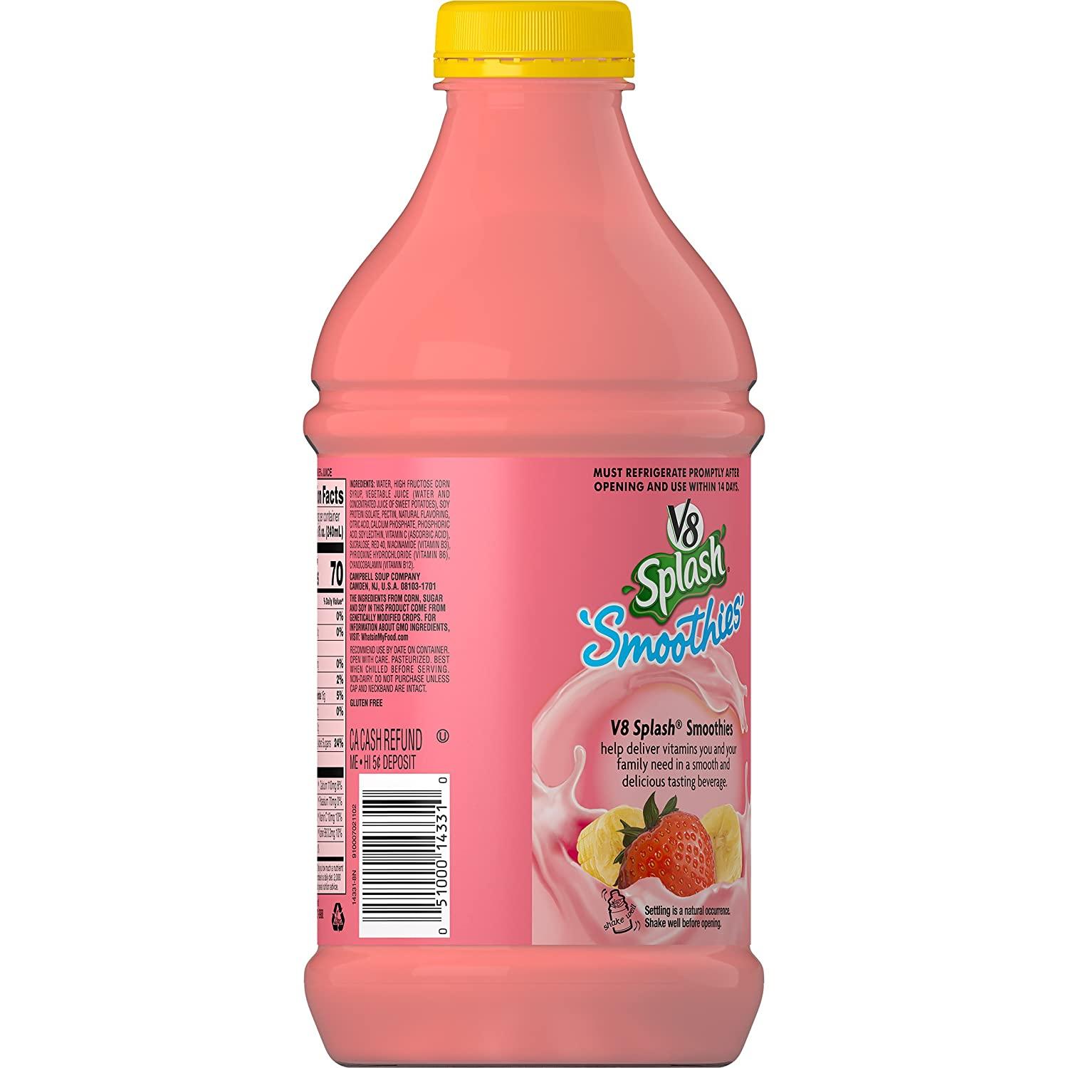 V8 Splash Smoothies Strawberry Banana 46 oz. Delicious and Refreshing