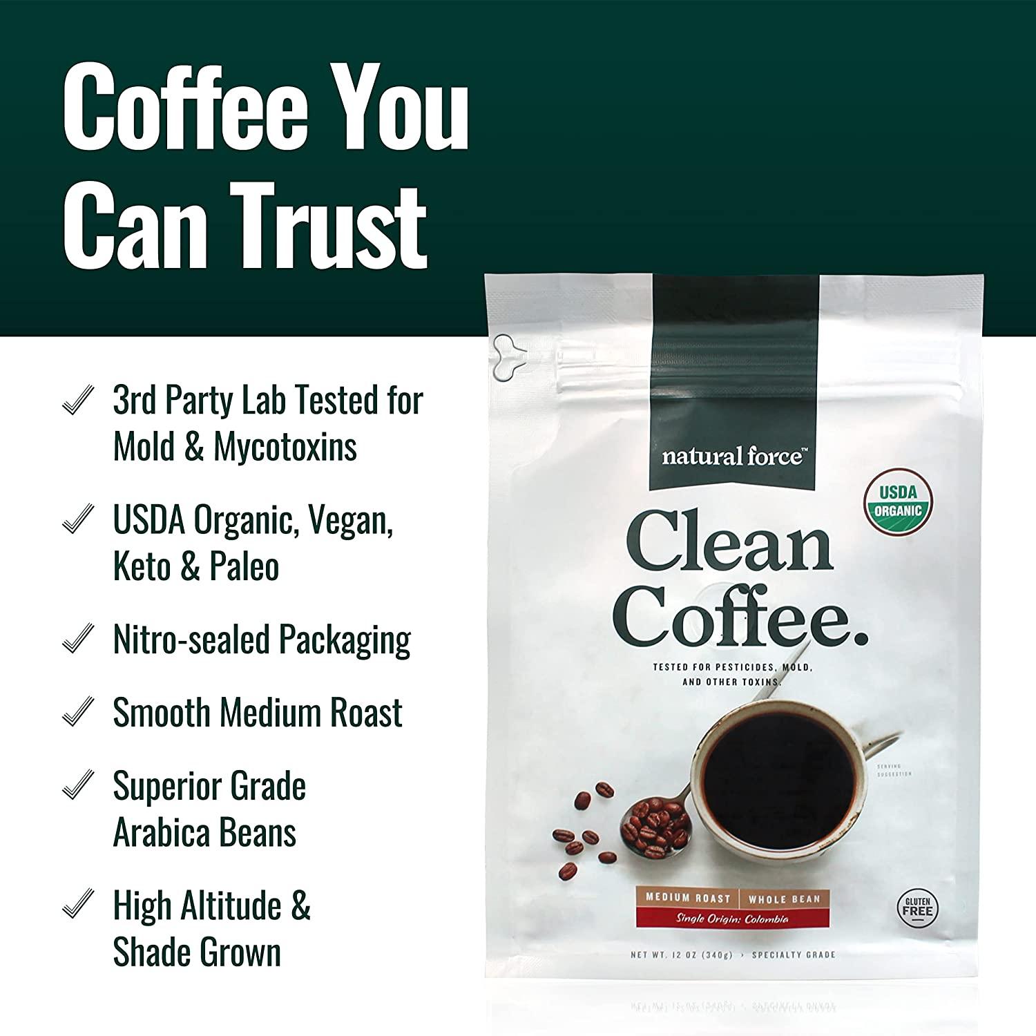 Natural Force Organic Clean Coffee Classic, Mold & Mycotoxin Free