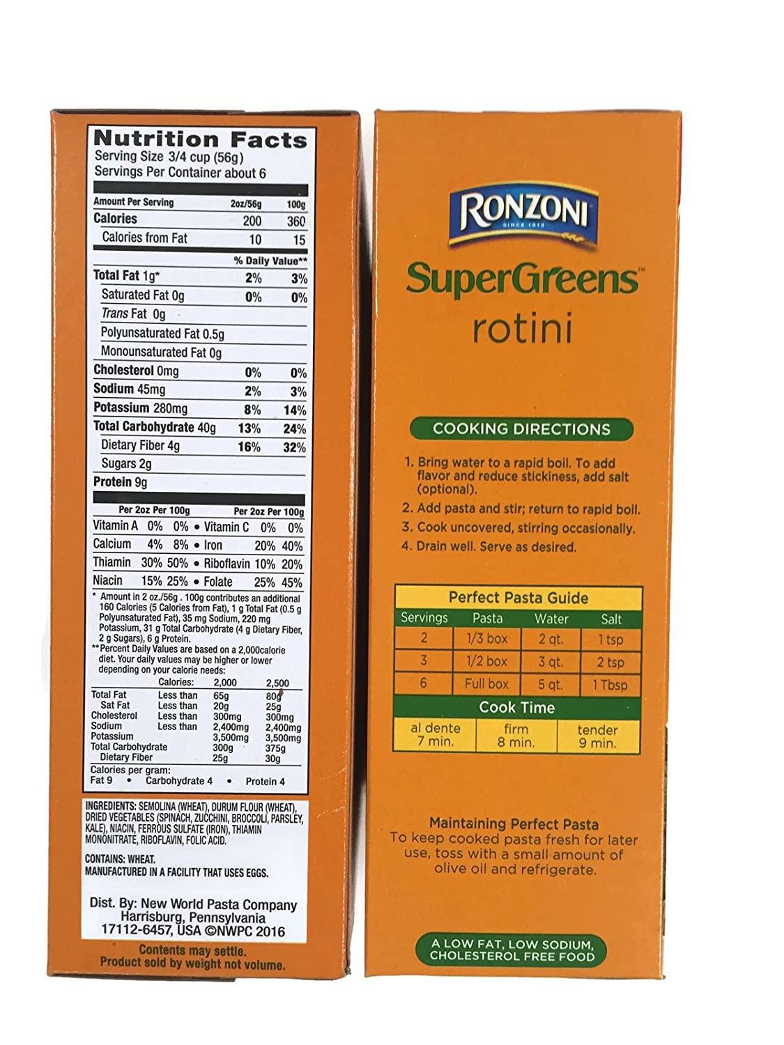 Ronzoni SuperGreens Rotini Pasta, 12 Oz. Boxes (Set of 2)